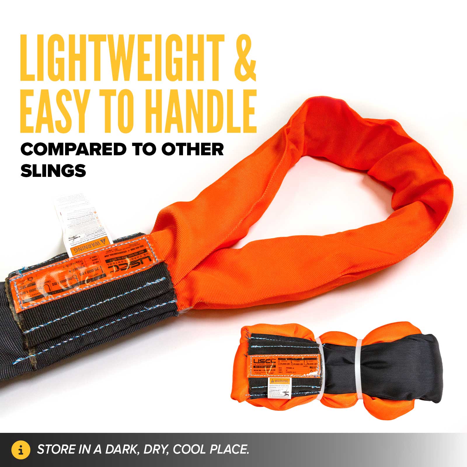 poly roundslings are lightweight & easy to handle compared to other slings