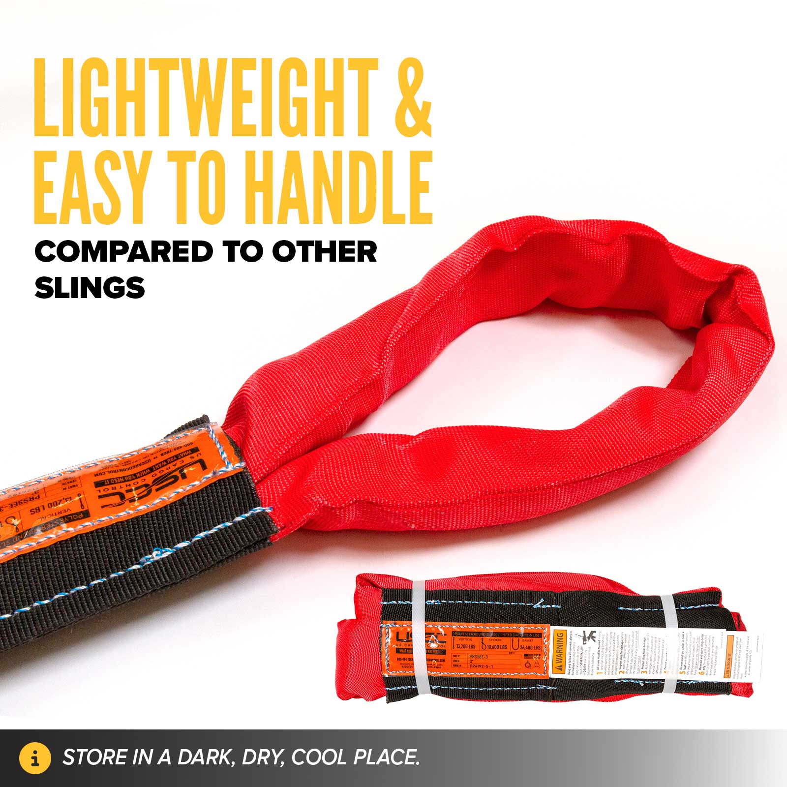 poly roundslings are lightweight & easy to handle compared to other slings