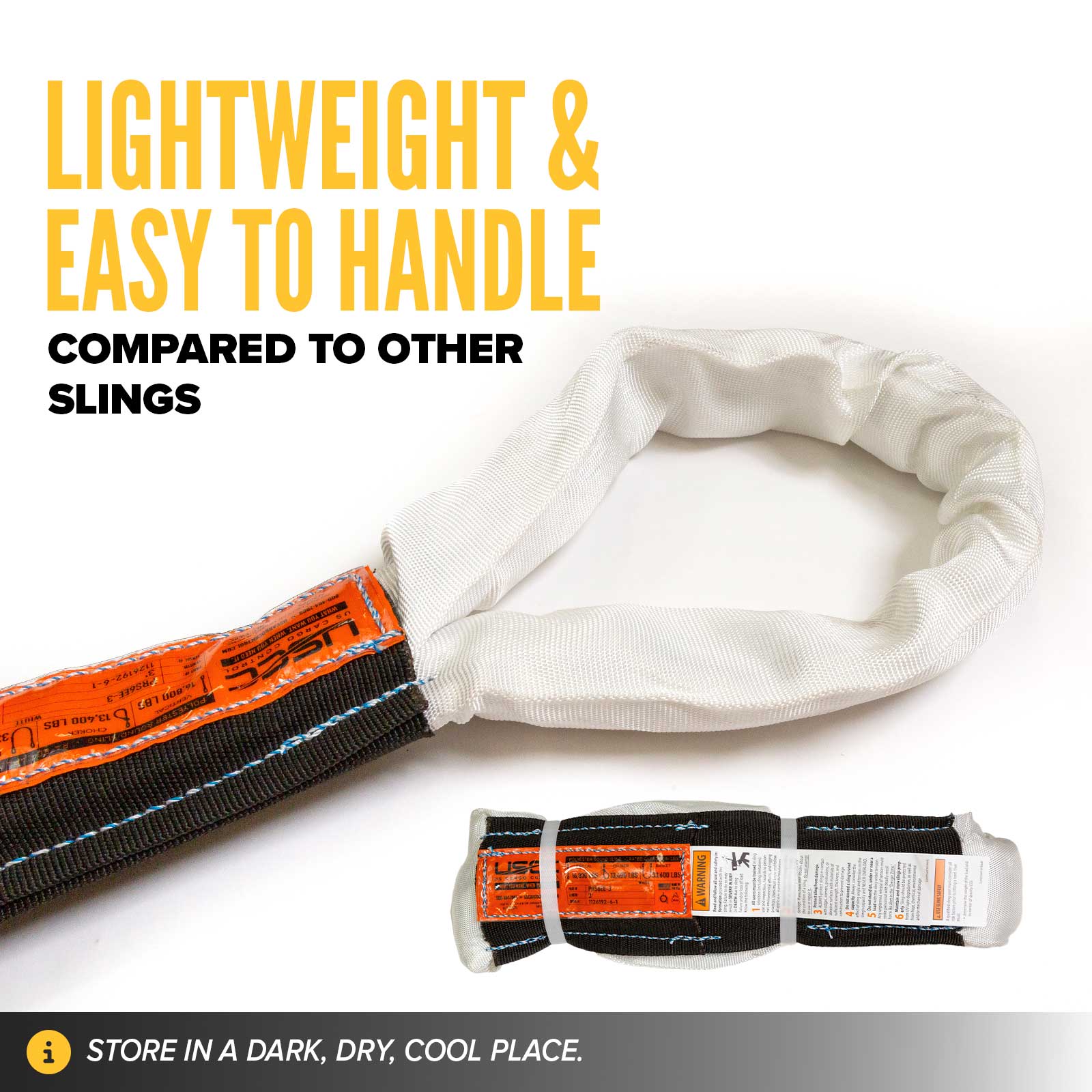 poly roundslings are lightweight & easy to handle compared to other slings
