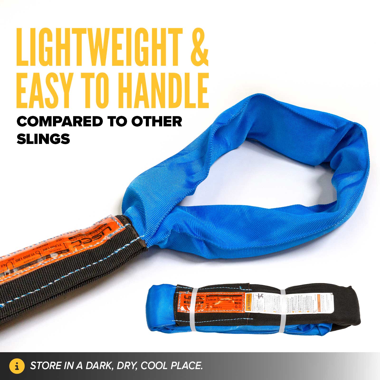 poly roundslings are lightweight & easy to handle compared to other slings