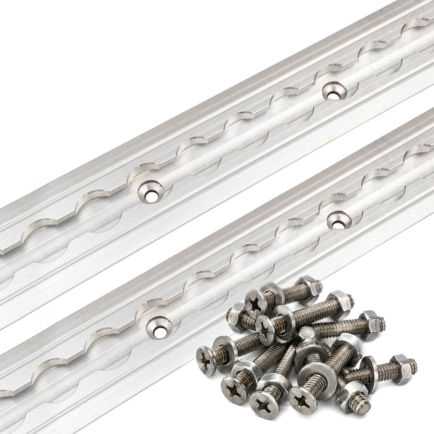 96" Flanged L-Track Kit | Aluminum | 2-Pack