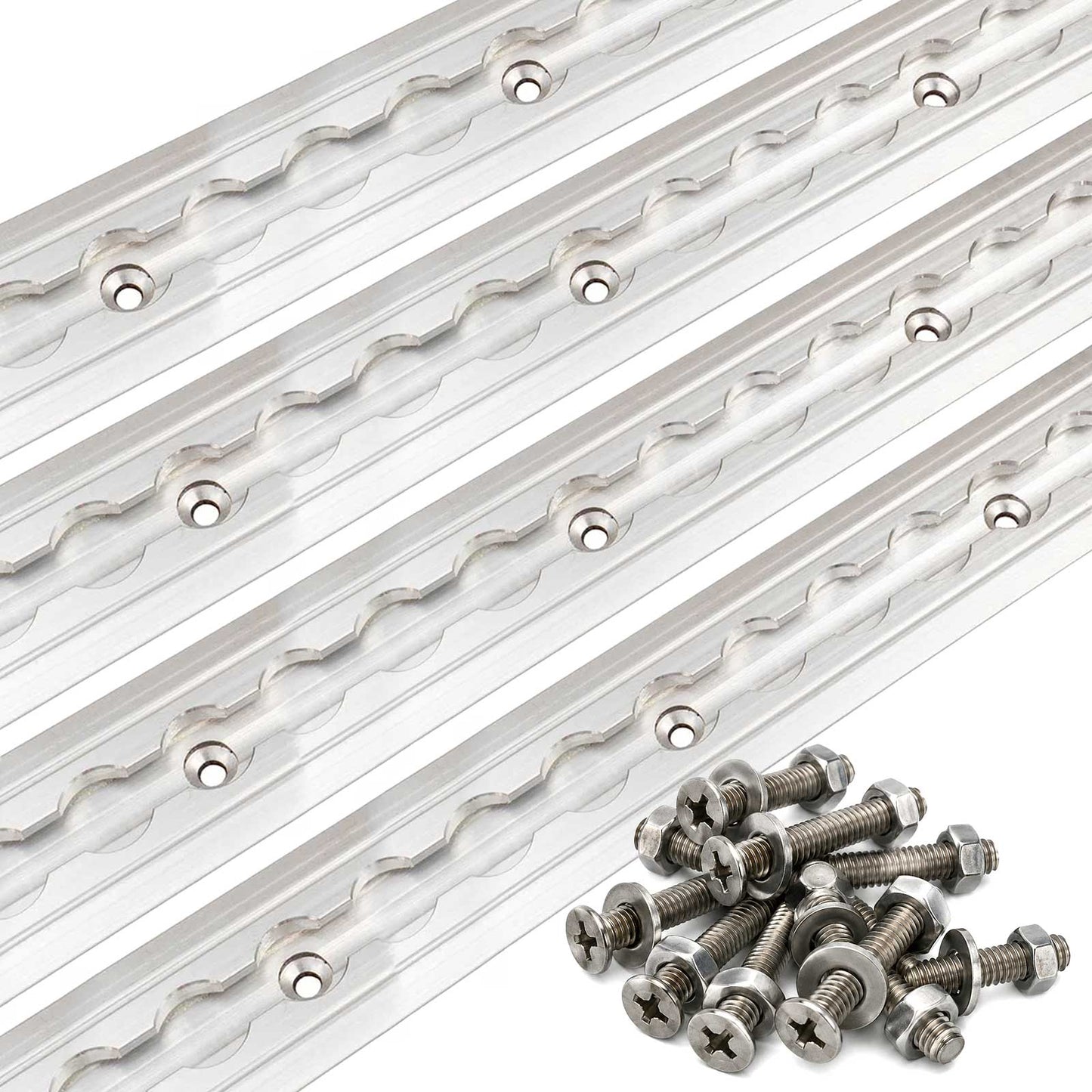 96" Flanged L-Track Kit | Aluminum | 4-Pack