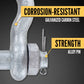 1-1/2" Galvanized Bolt Type Anchor Shackle - 17 Ton shackle construction