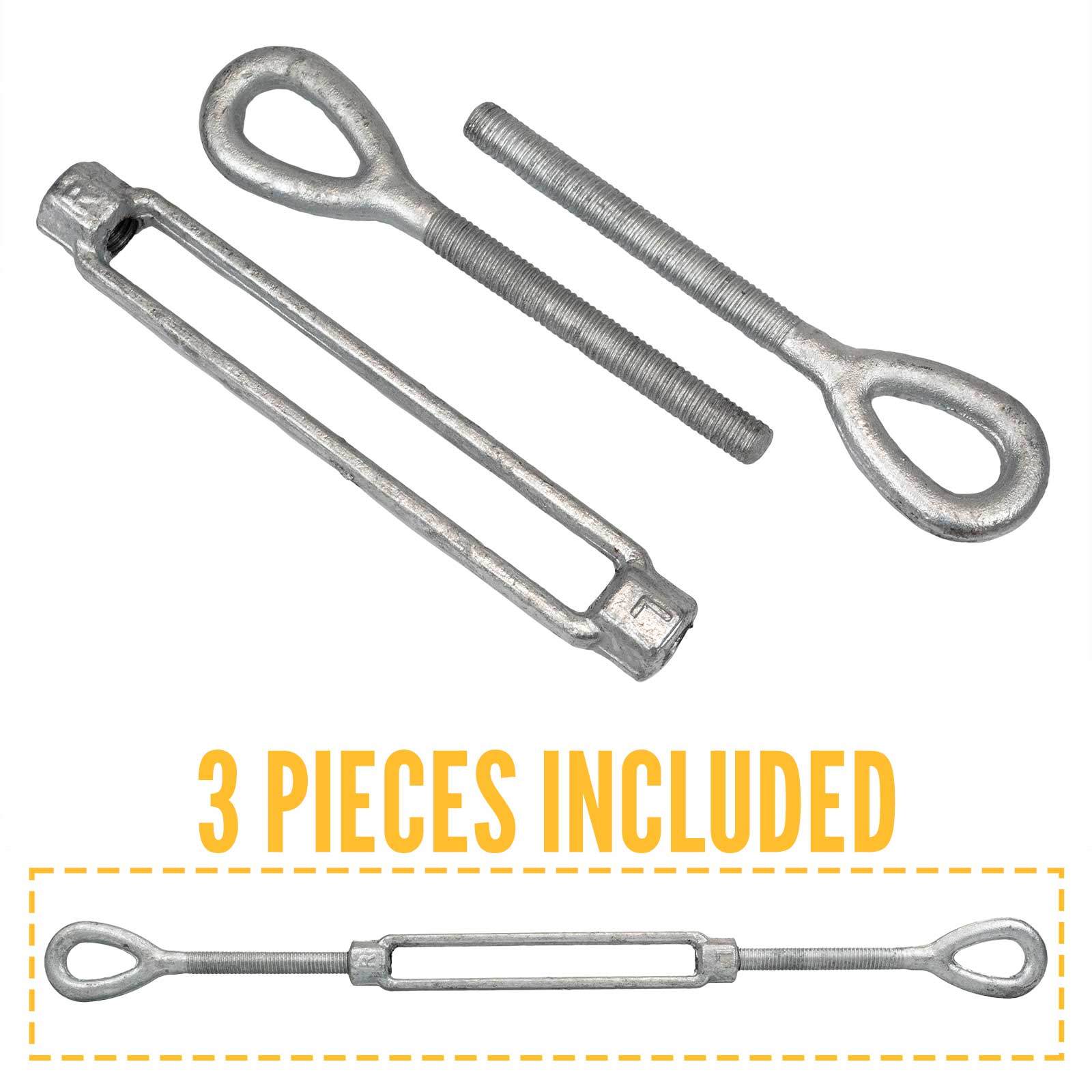5/8 X 9 Inch Galvanized Eye Eye Turnbuckle - Drop Forged Steel For Marine Boat Rigging