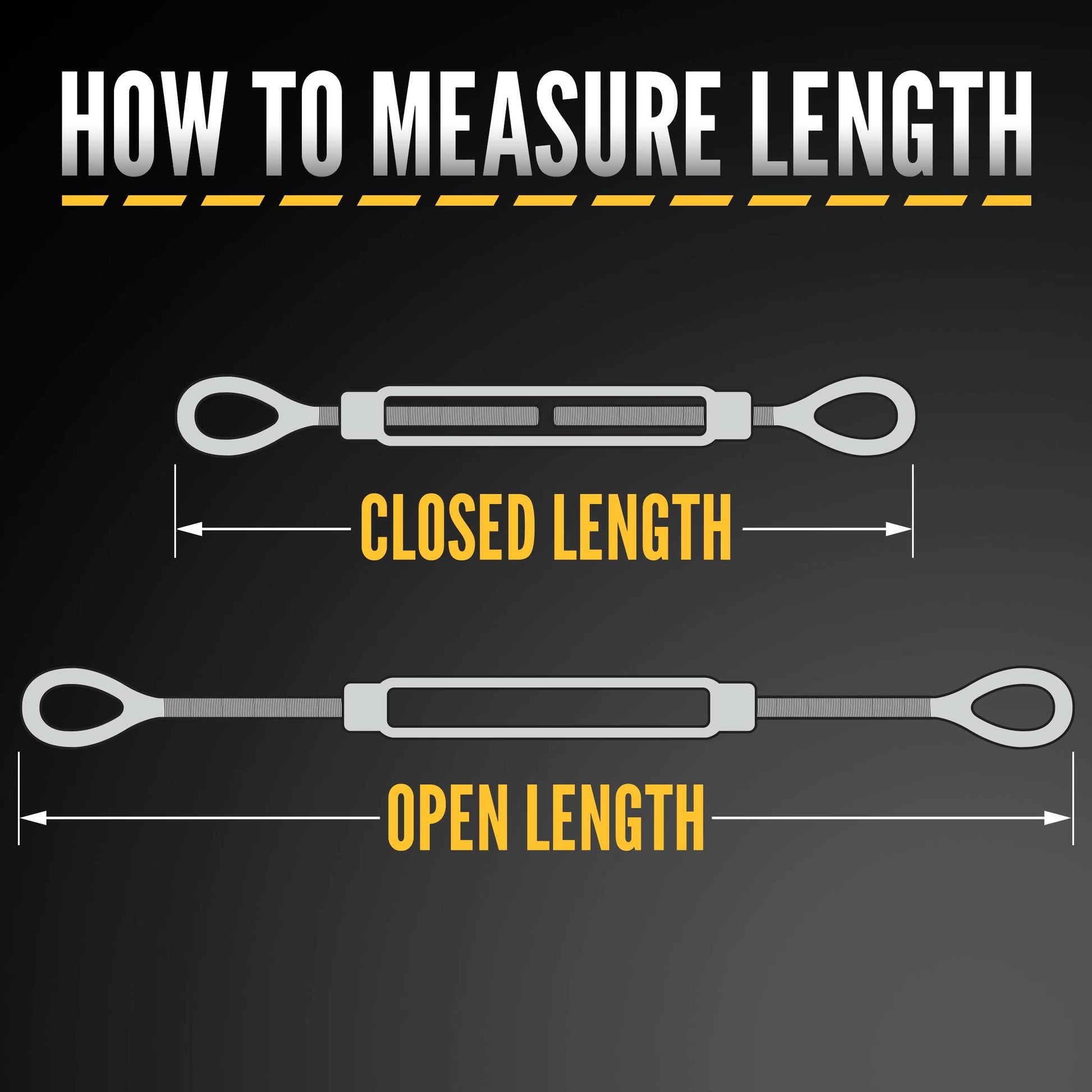 How to measure turnbuckle length