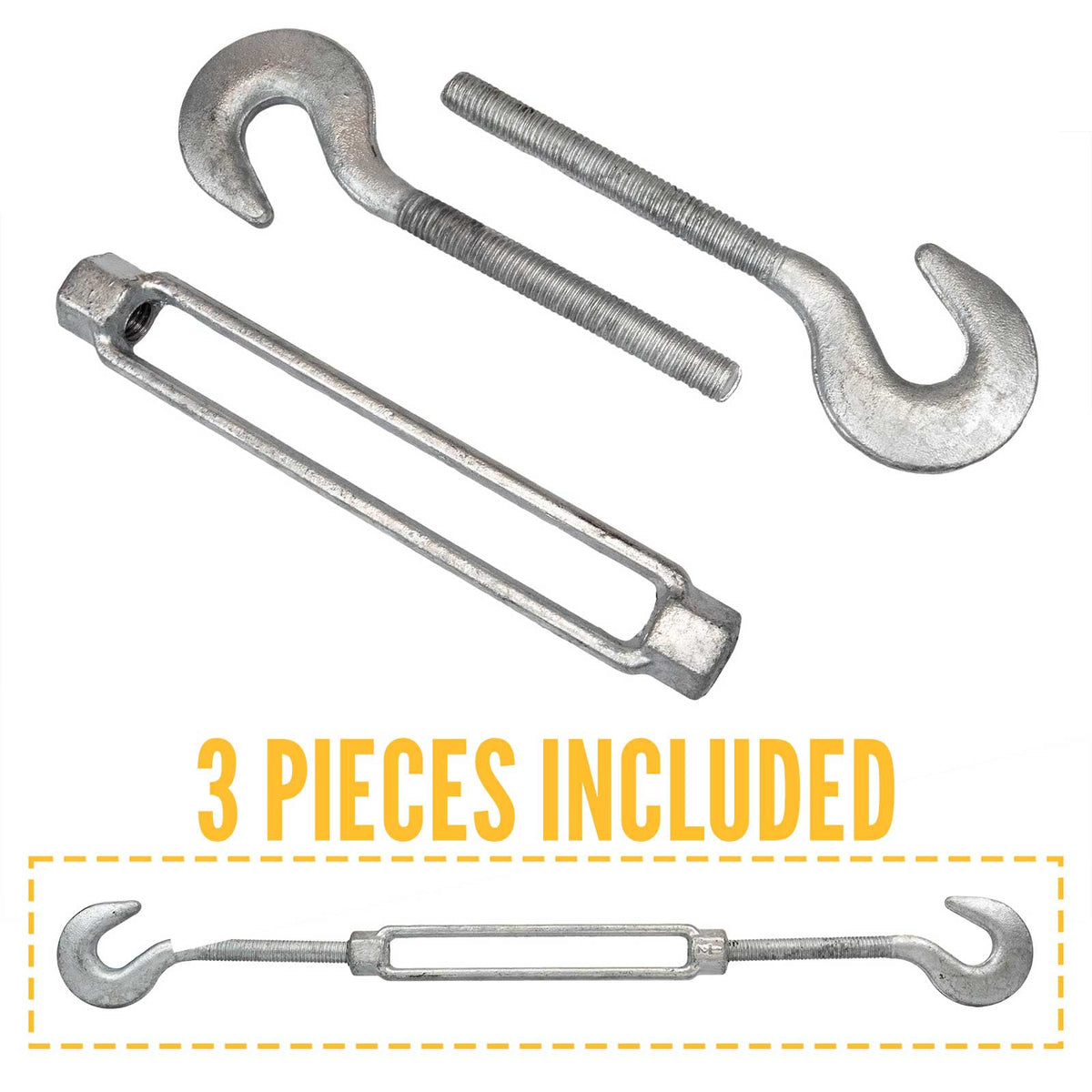3/8 x 6 Galvanized Turnbuckle Jaw and Jaw #03065 6 3/8 x 6 Galvanized Turnbuckle Jaw and Jaw #03065 6