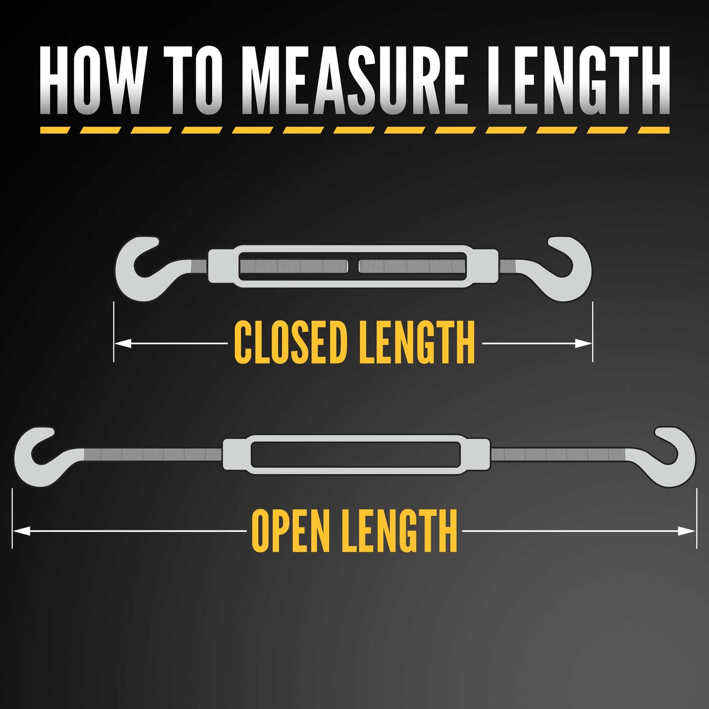 How to measure turnbuckle length