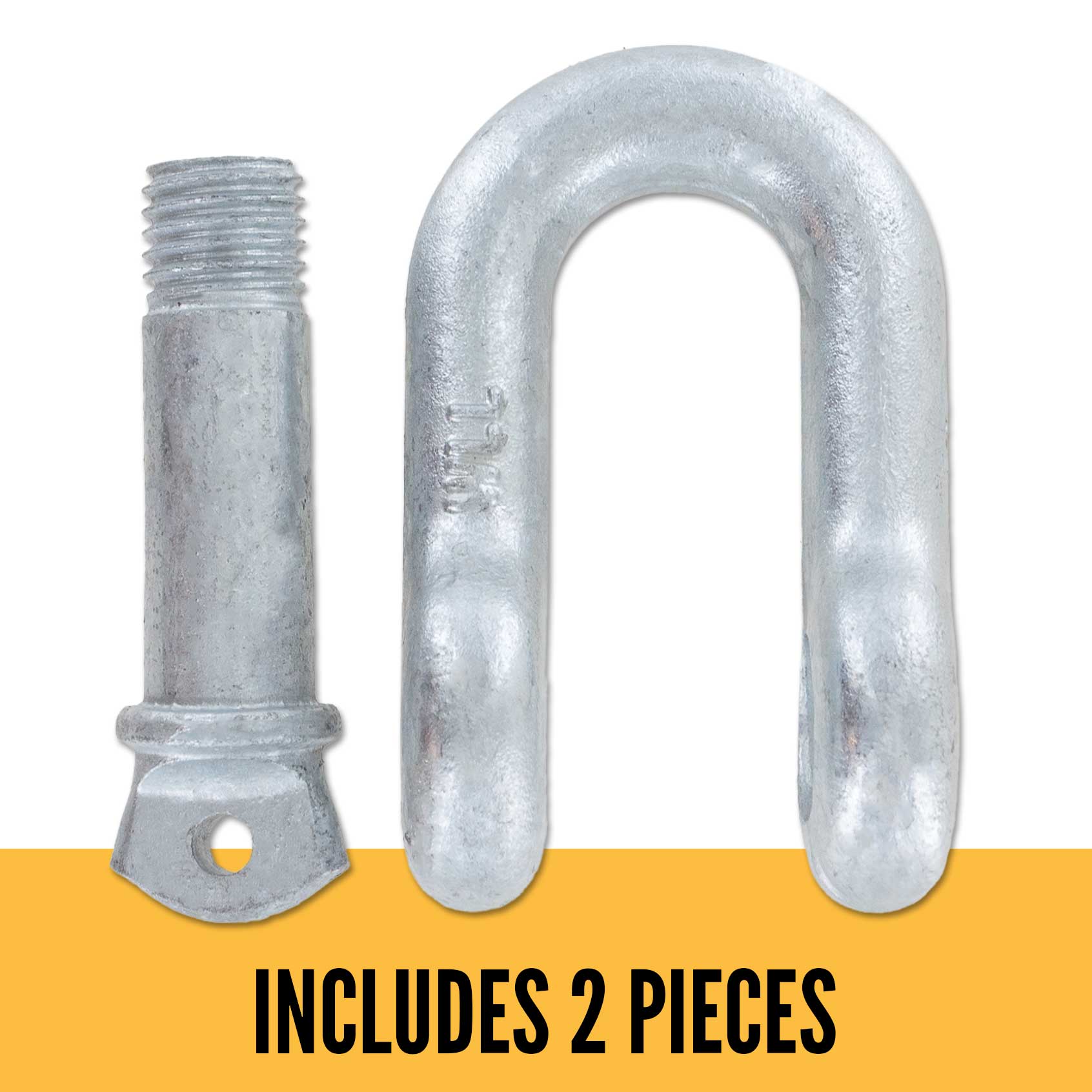 3/8" Galvanized Screw Pin Chain Shackle - 1 Ton parts of a shackle