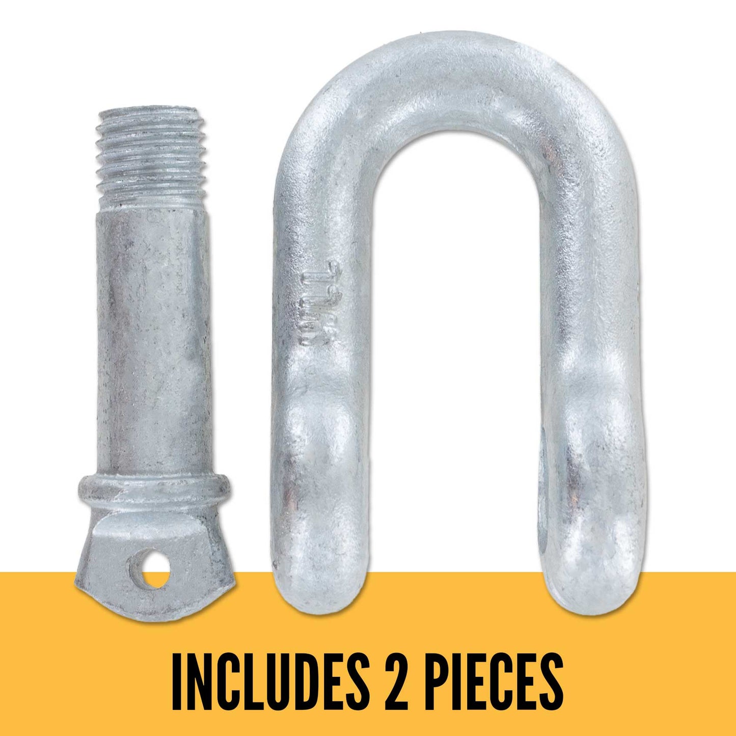 5/16" Galvanized Screw Pin Chain Shackle - 0.75 Ton parts of a shackle