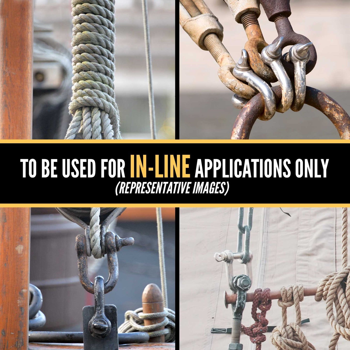 1" Galvanized Screw Pin Chain Shackle - 8.5 Ton in-line pulls only