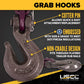 5/16" x 16' Tie Down Chain with Clevis Grab Hooks | Grade 100