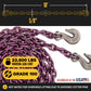 5/8" x 10' Tie Down Chain with Clevis Grab Hooks | Grade 100