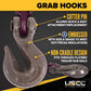 5/8" x 10' Tie Down Chain with Clevis Grab Hooks | Grade 100
