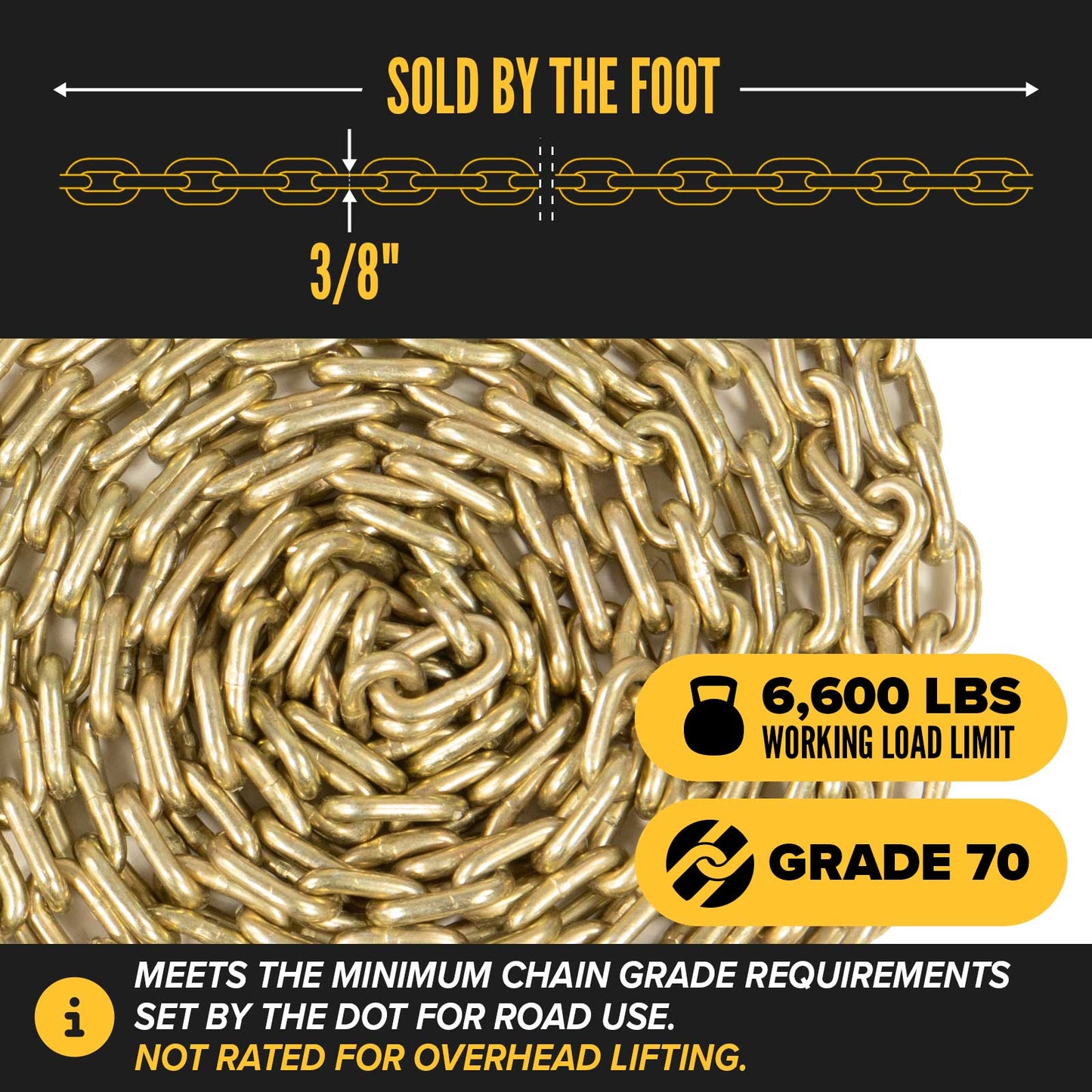 3/8" Transport Chain by the Foot | Grade 70