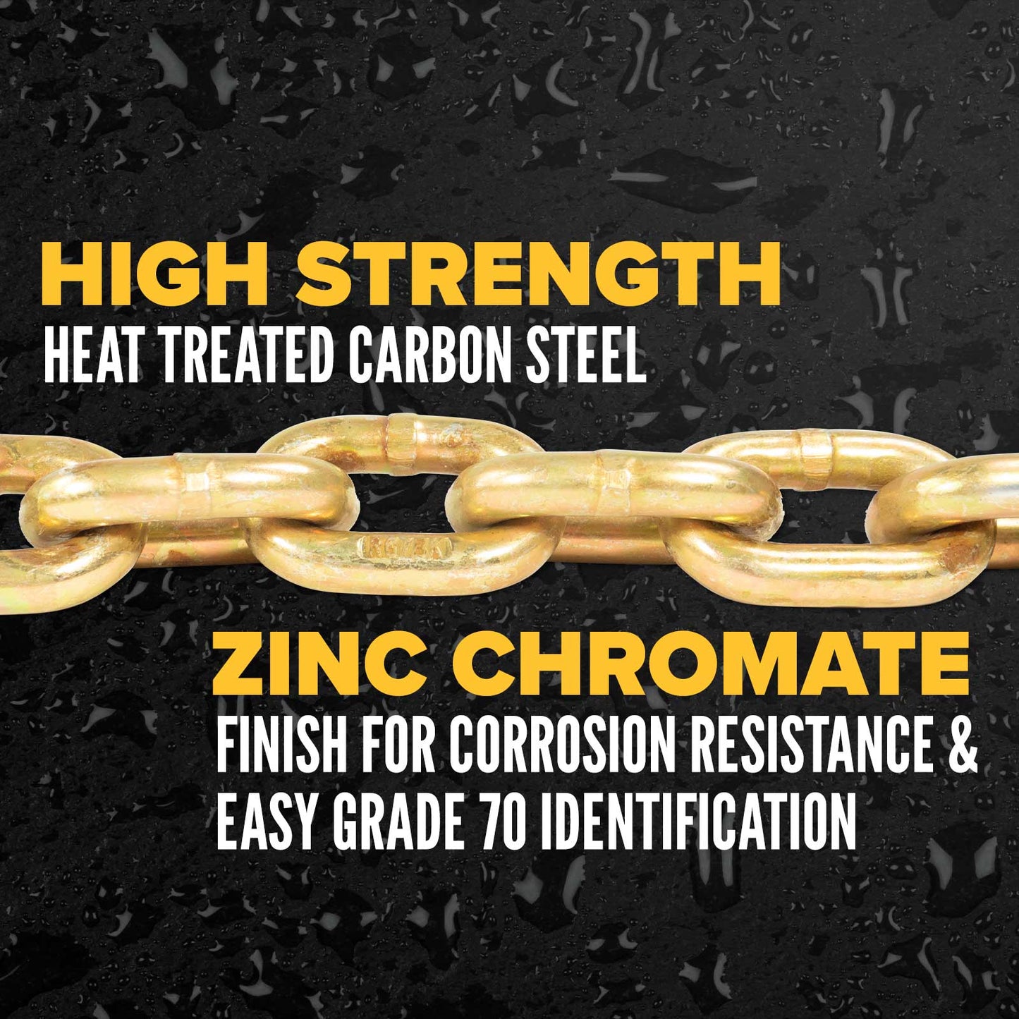 1/2" x 20' Grade 70 Transport Chain with Clevis Grab Hooks | 10-Pack (Drum)