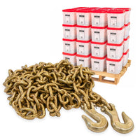 3/8" x 20' Grade 70 Transport Chain with Clevis Grab Hooks | 64-Pack (Pallet)