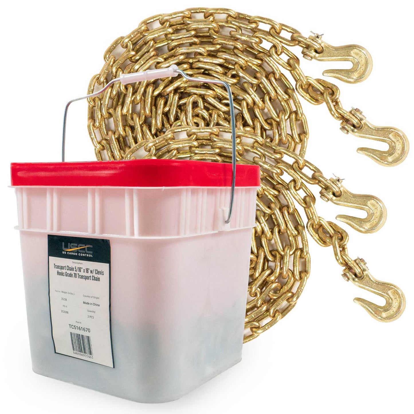 Transport Chain Grade 70 5/16" x 16' Standard Link – 2 Pack