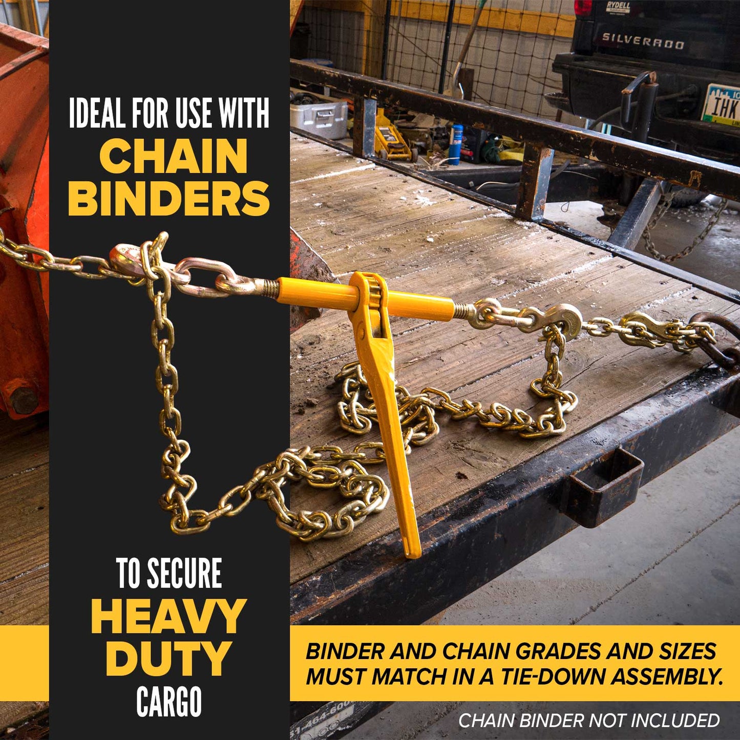 5/16" x 25' Grade 70 Transport Chain with Clevis Grab Hooks | 25-Pack (Drum)