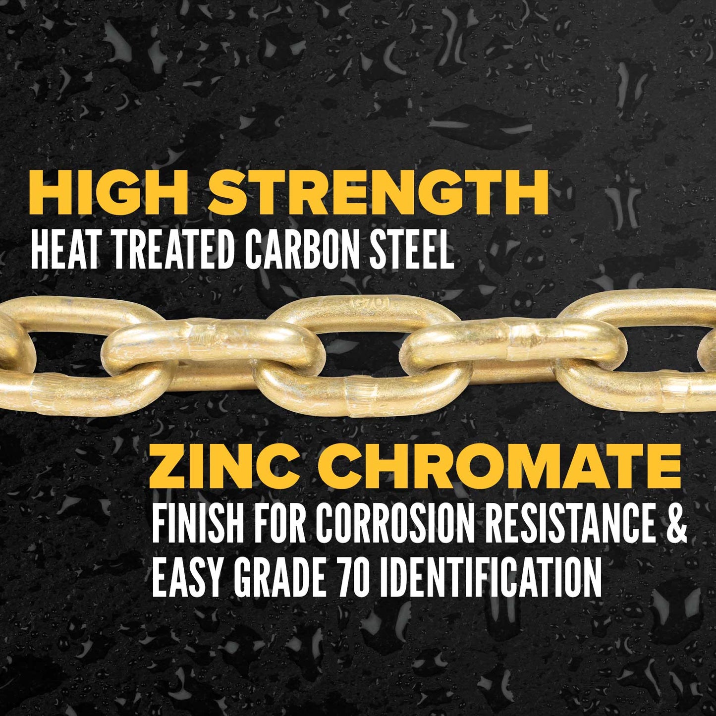 5/16" x 25' Grade 70 Transport Chain with Clevis Grab Hooks | 25-Pack (Drum)