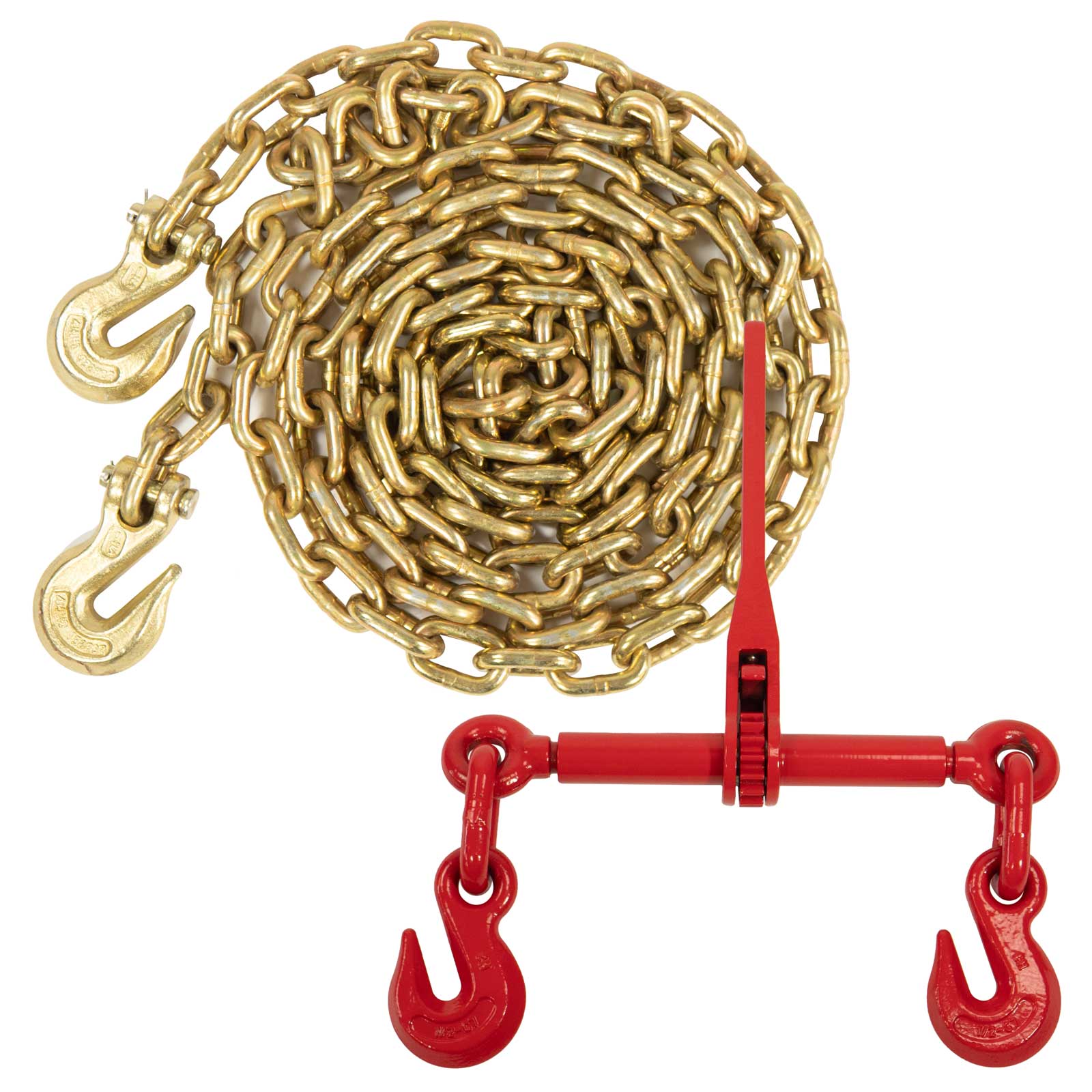 thumbnail image 2 of 4 Pack) 3/8 Inch X 16 FT G80 Black Transport Binder Chain With Clevis 2 of 11