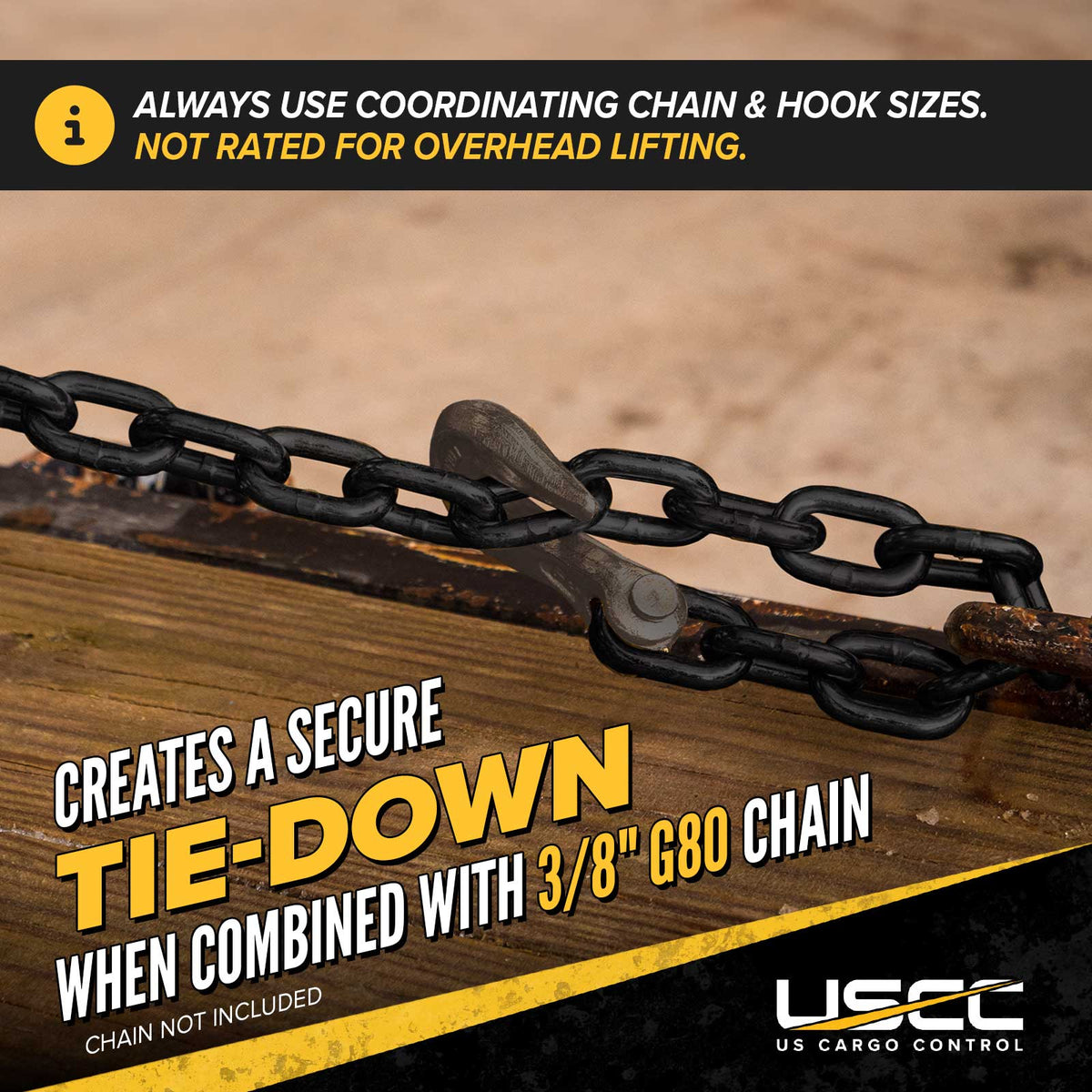 3/8" Grade 80 Logging Grab Hook - 7,750 Lbs Working Load Limit With Keyhole Design