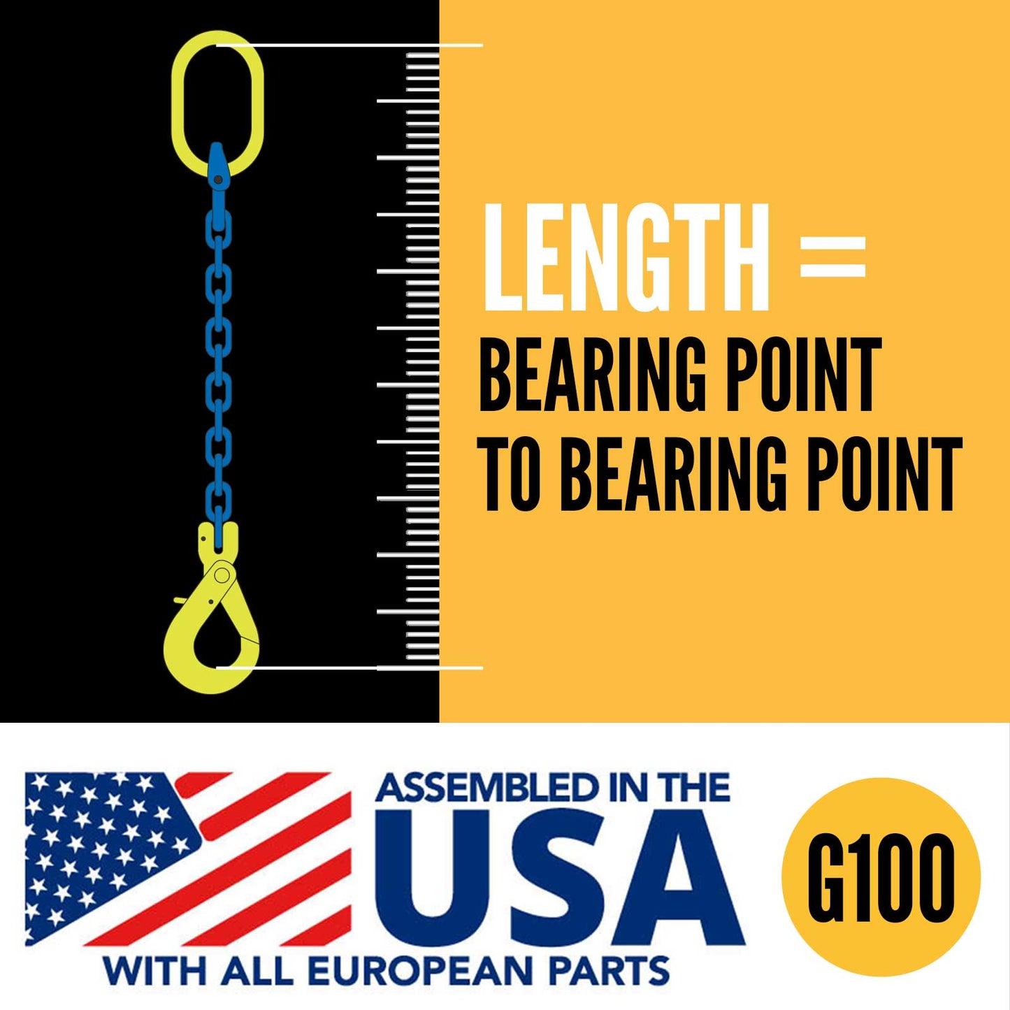 how to measure chain sling length