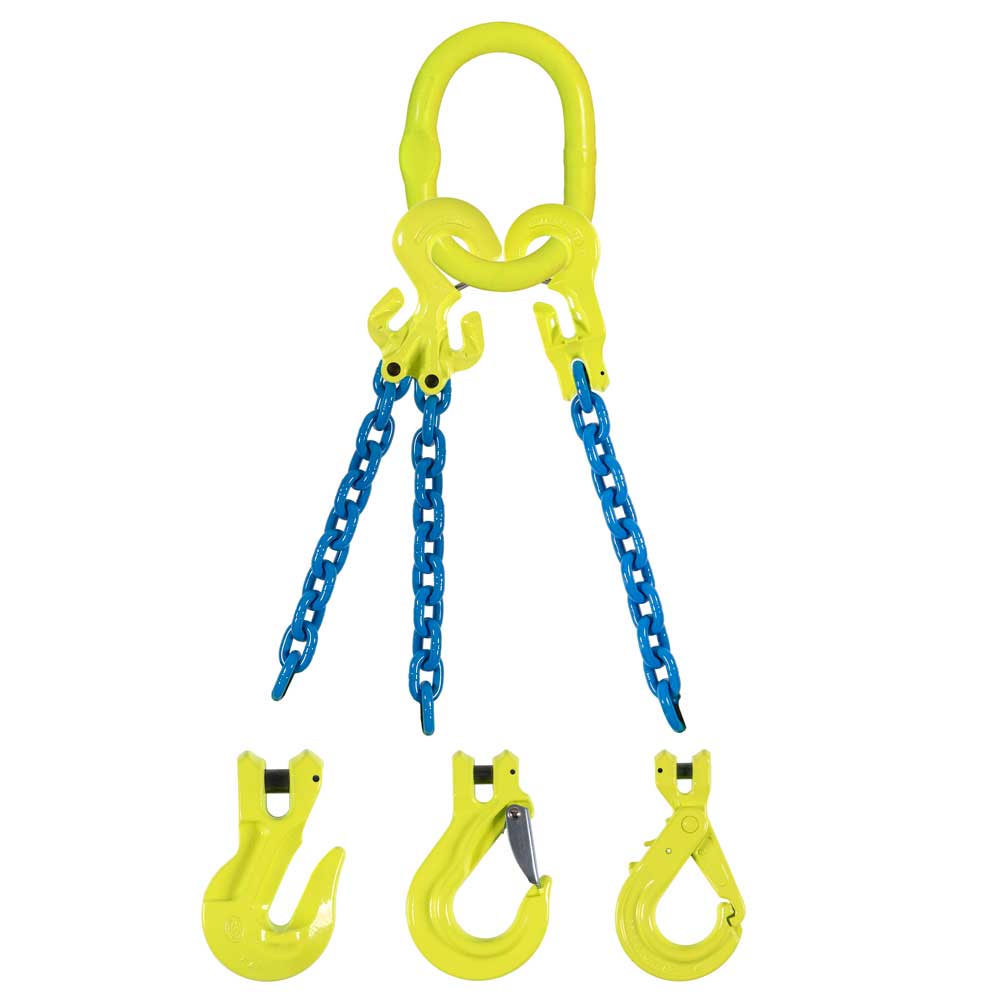 gunnebo grabiq 3 leg adjustable chain sling with grab hooks thumbnail