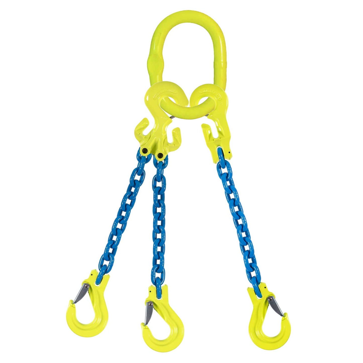 1/2" x 10' - Adjustable 3 Leg Chain Sling w/ Gunnebo Chain and Sling Hooks - Grade 100