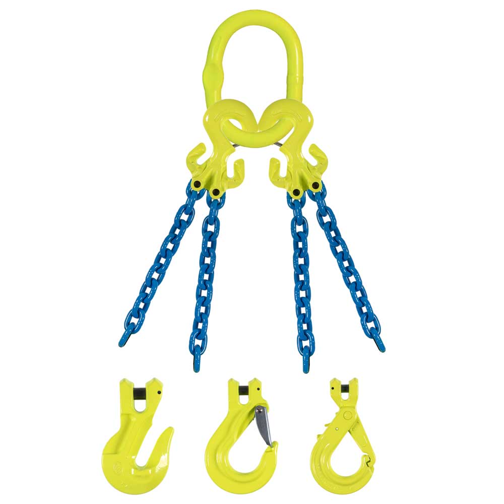 gunnebo grabiq 4 leg adjustable chain sling with grab hooks thumbnail