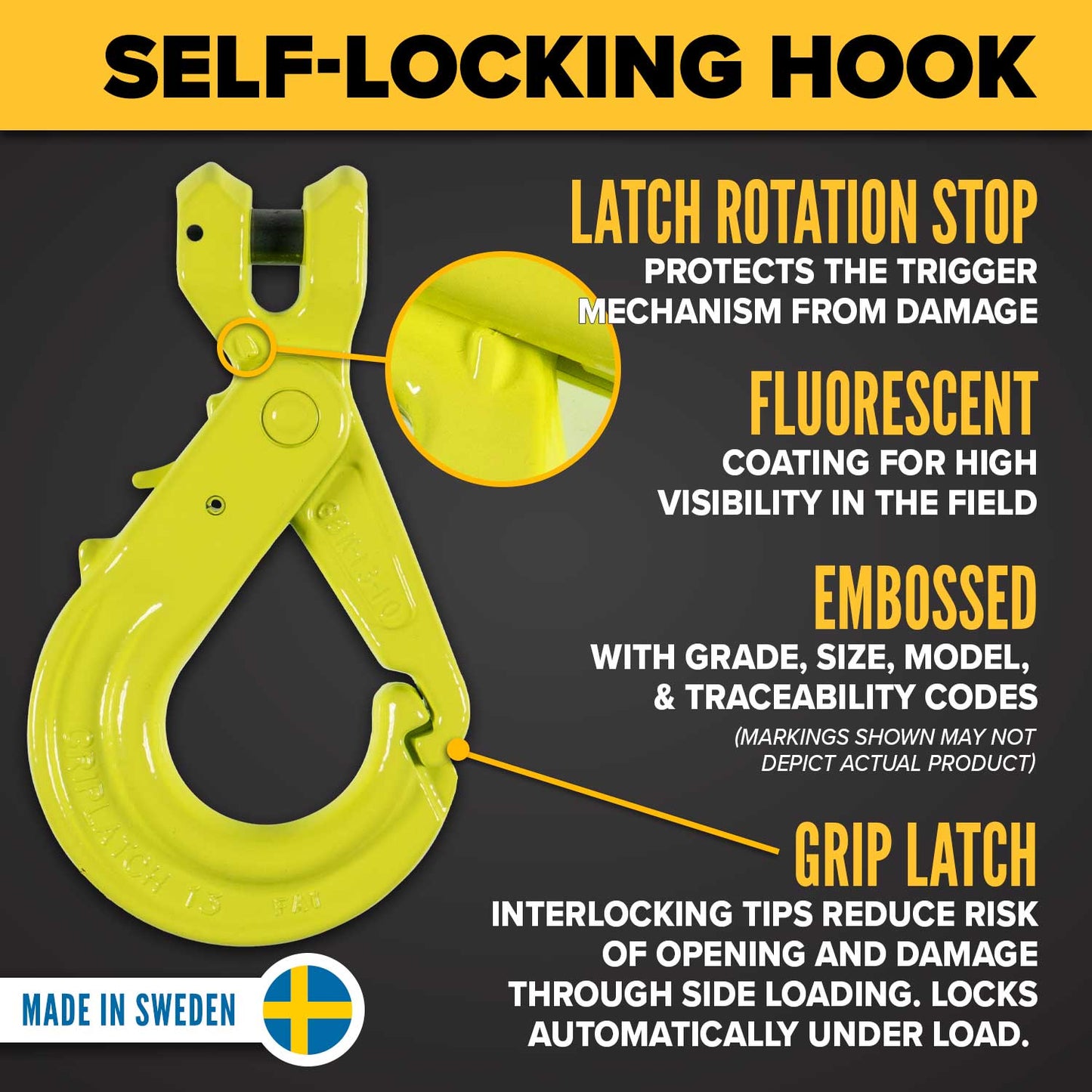class 3 hook weight 110058 Gunnebo 5/8" GBK Self-Closing Safety Hook