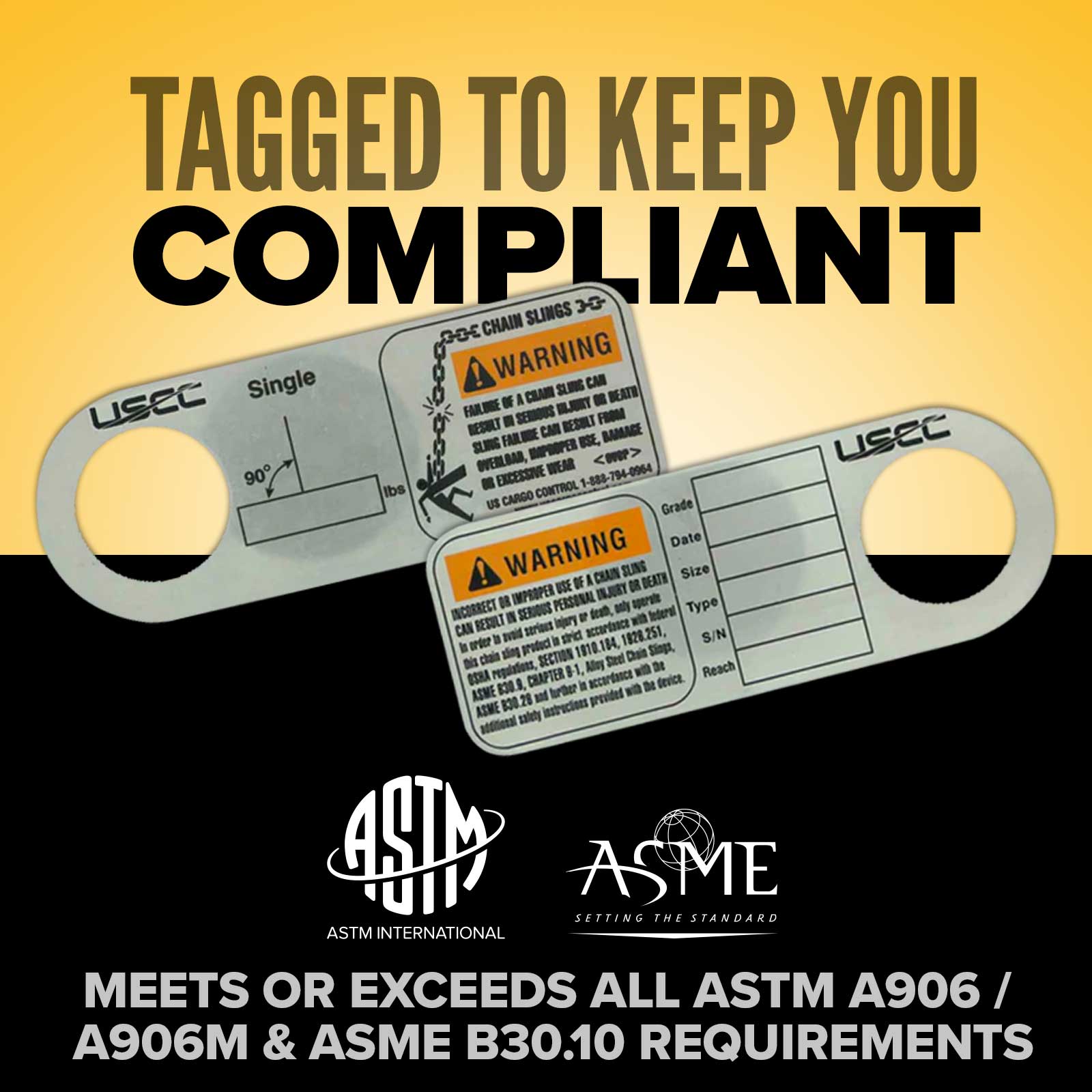 compliant gunnebo chain slings with tags