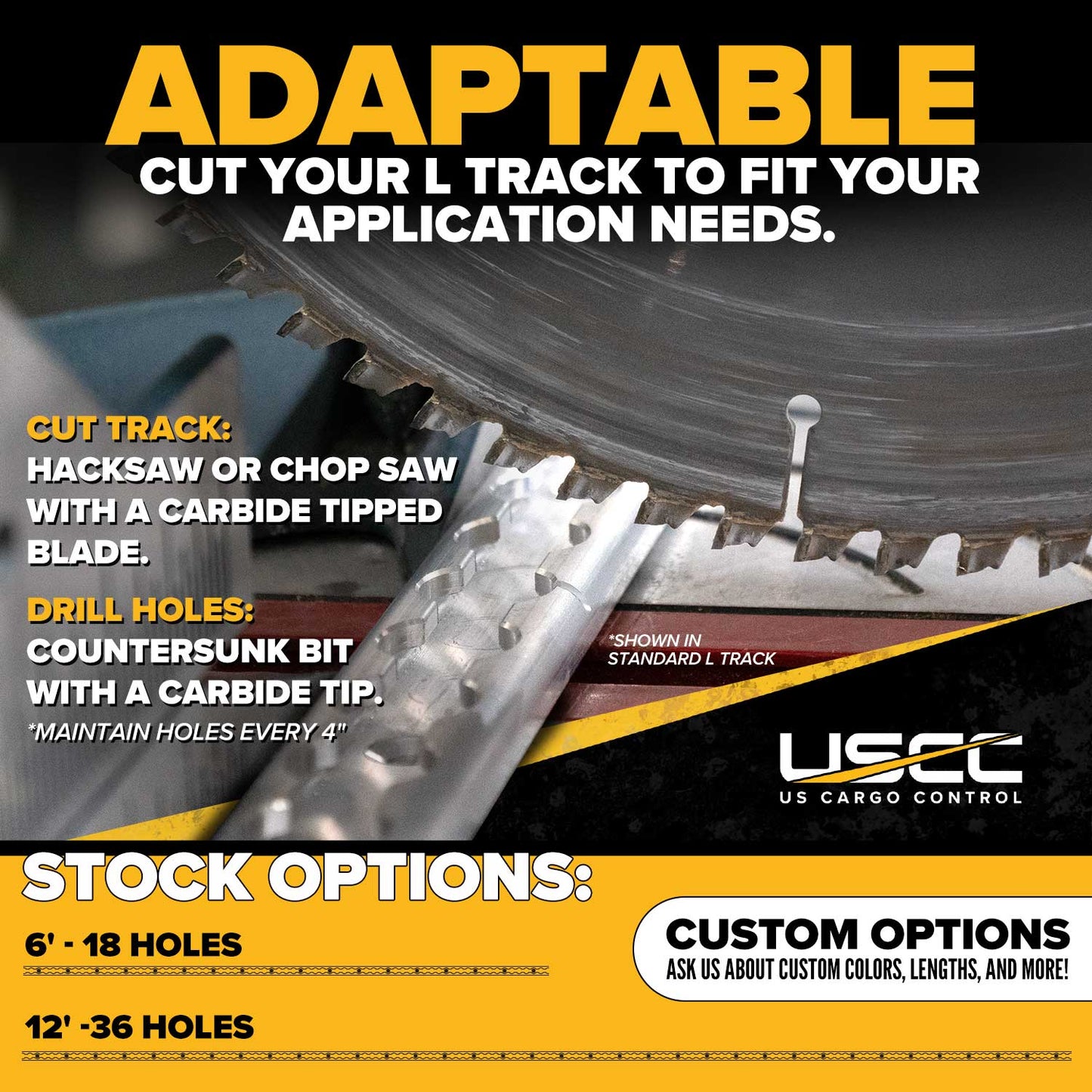 12' Heavy Duty Airline-Style L-Track Kit | Aluminum