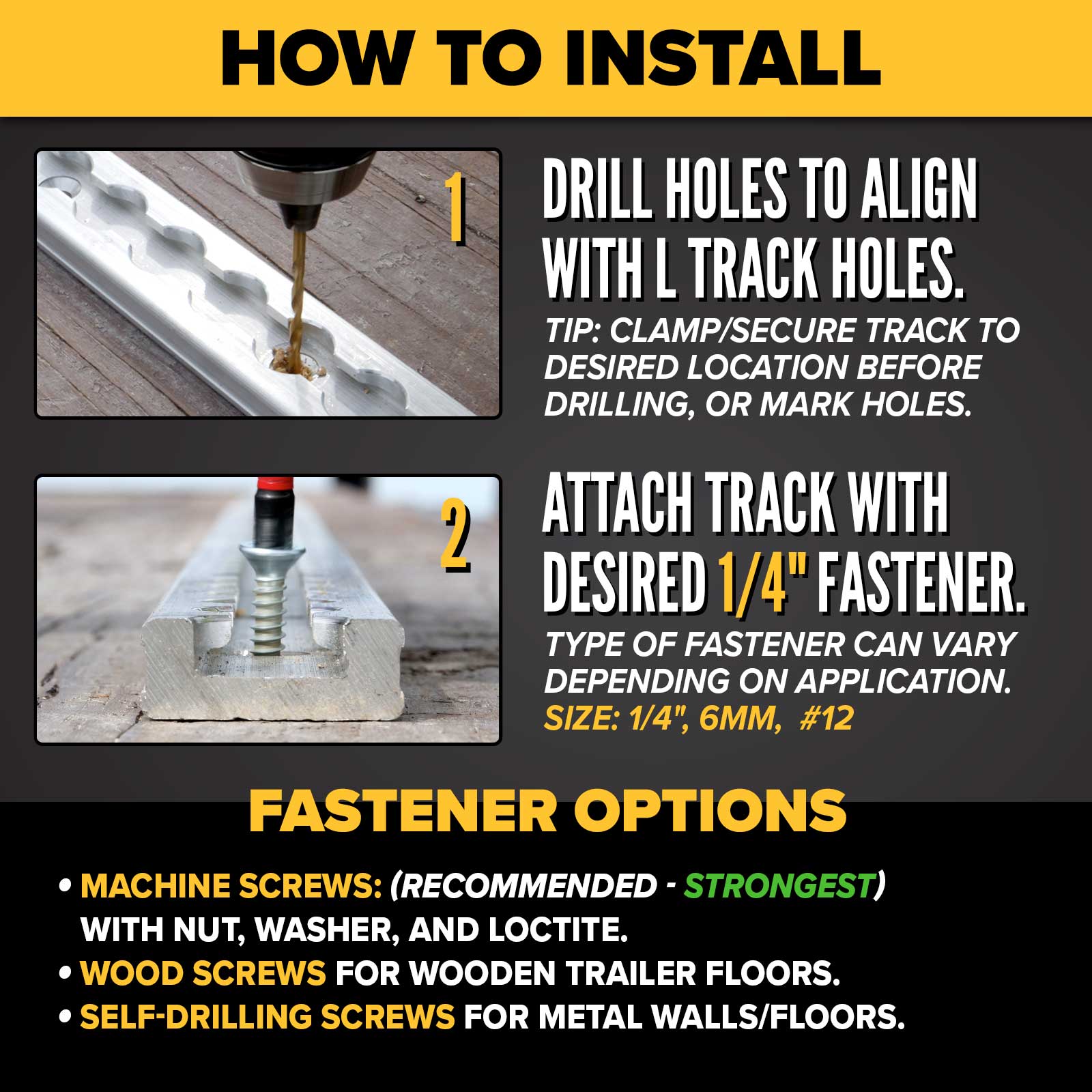 6' heavy duty L-track for trailers image 6