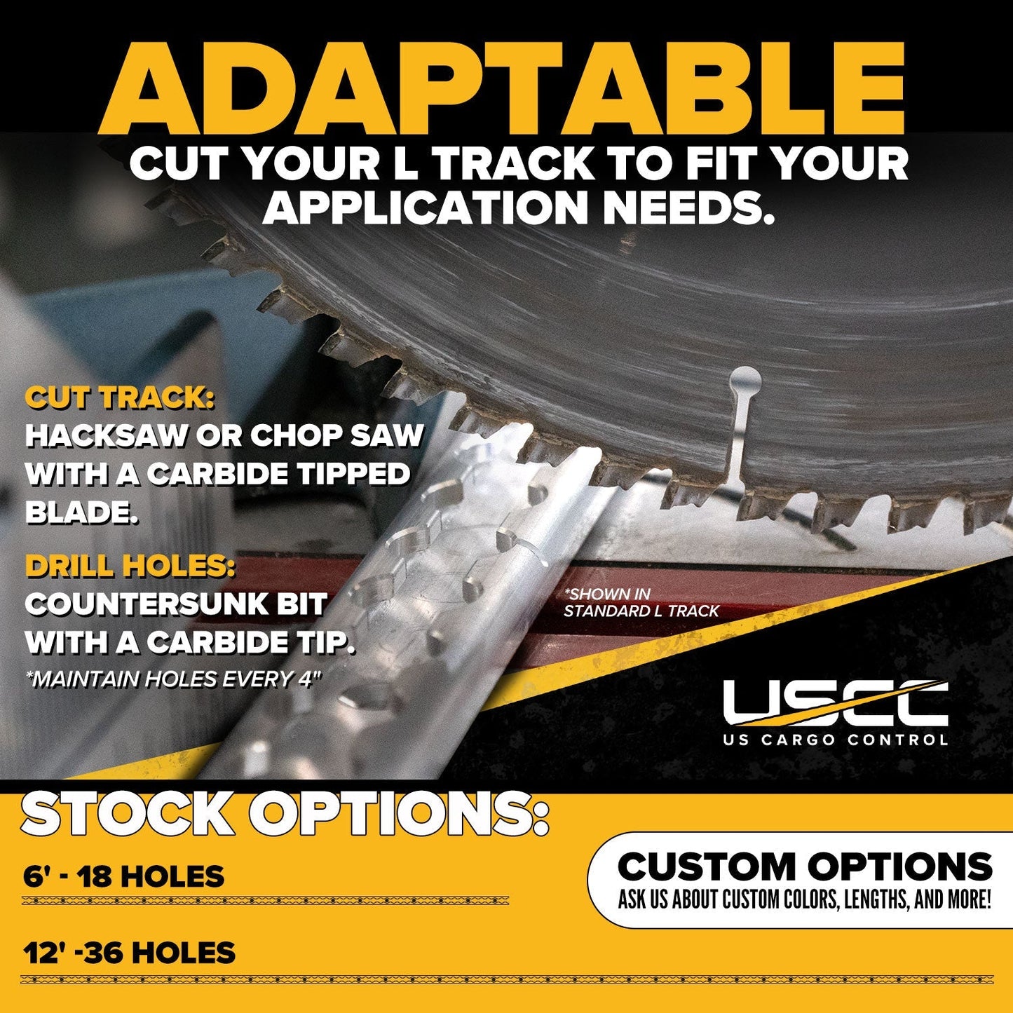 6' heavy duty L-track for trailers image 7