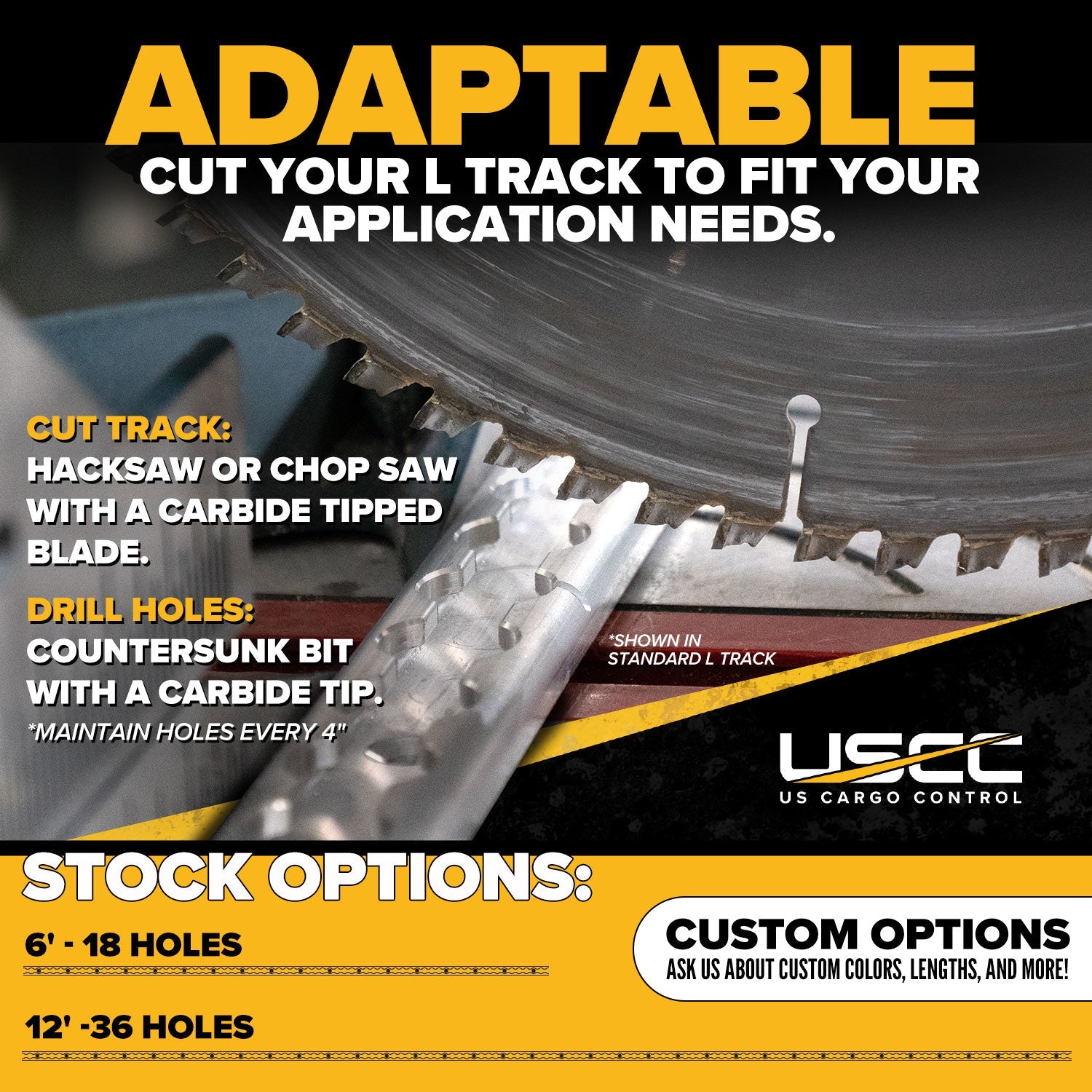 6' heavy duty L-track for trailers image 7