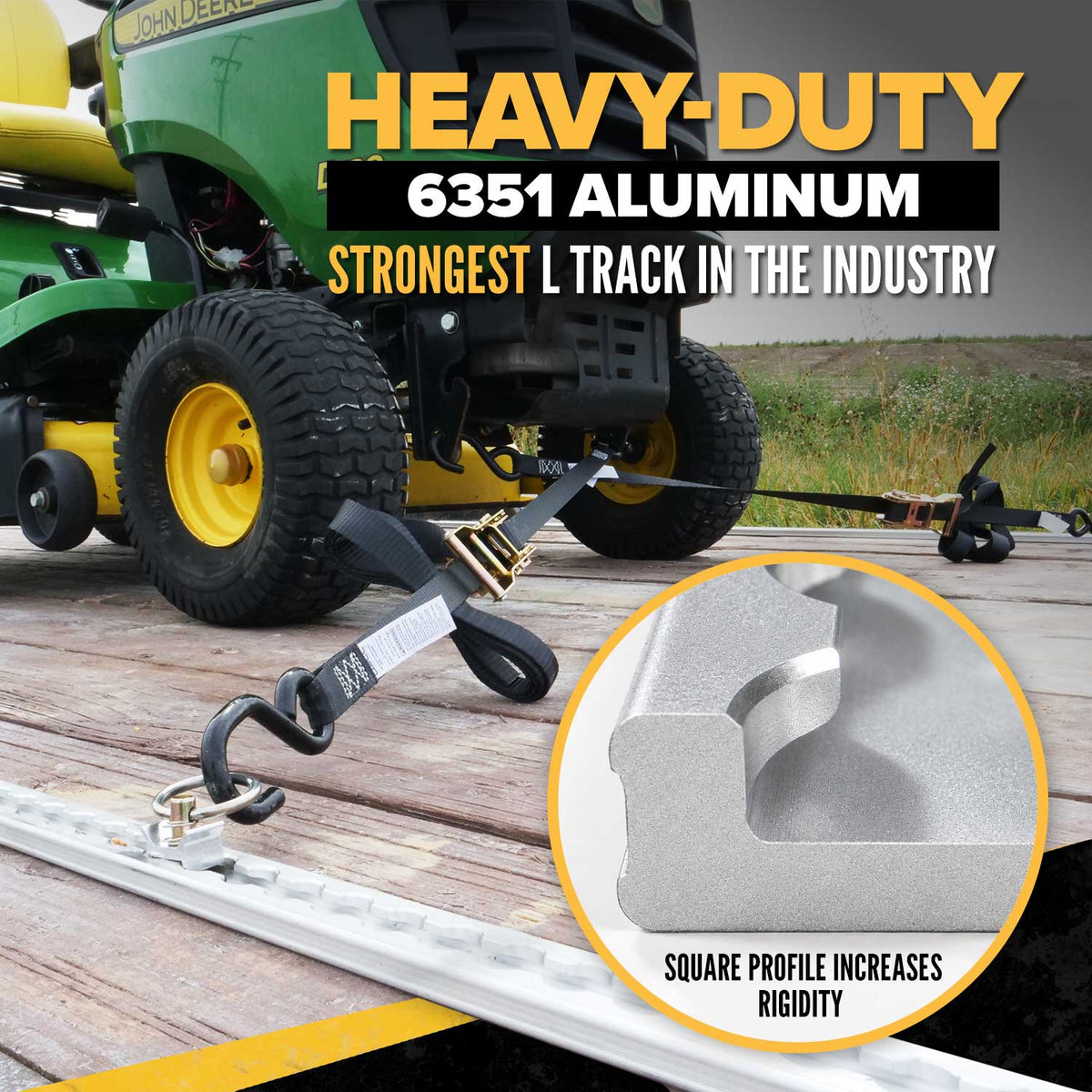 6' Heavy Duty L-Track - Airline-Style Kit | 6351-T6 Anodized Aluminum