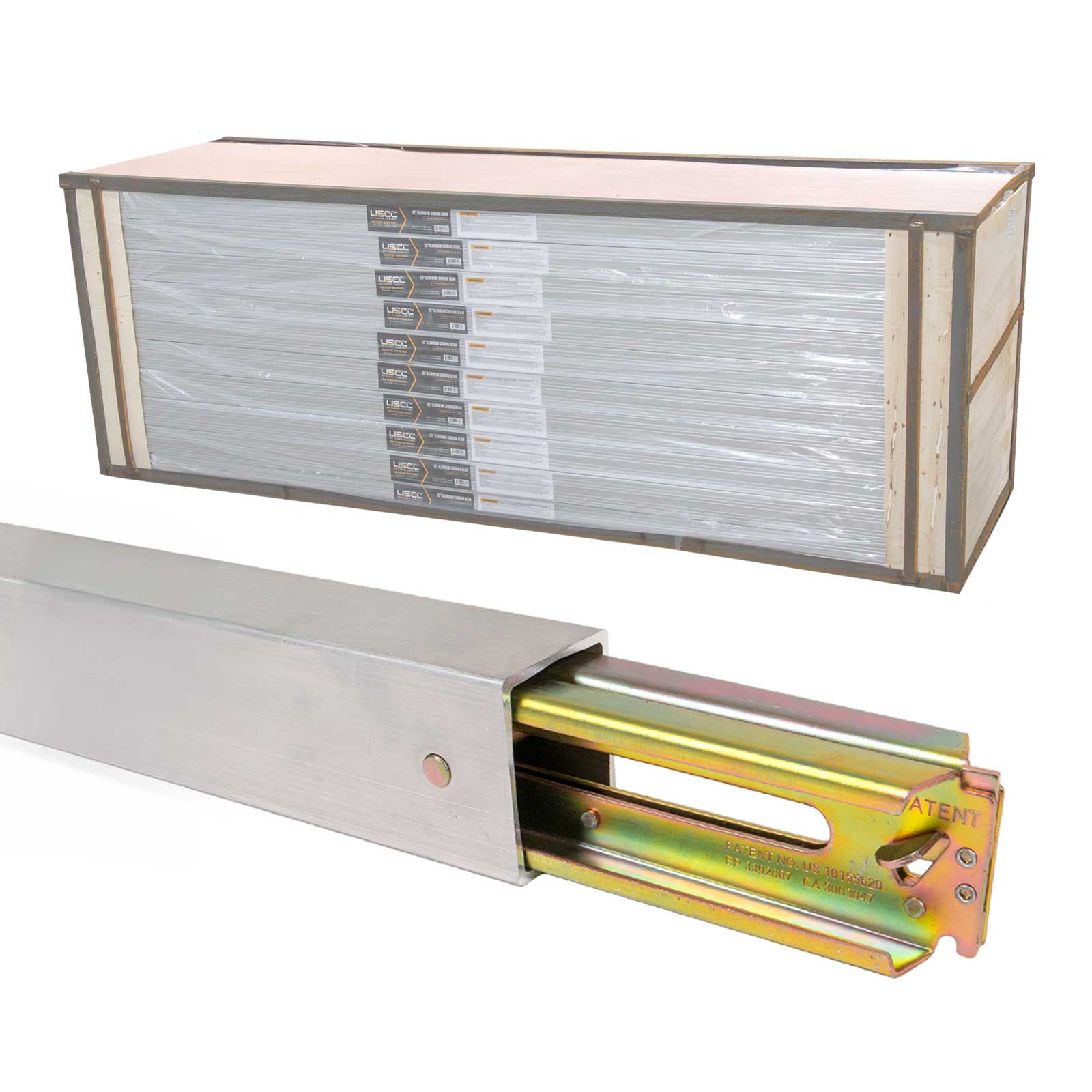 93" - 103" Aluminum E-Track Load Bar with Flat Latch Release - 3,000 lb Capacity | 100-Pack (Pallet)