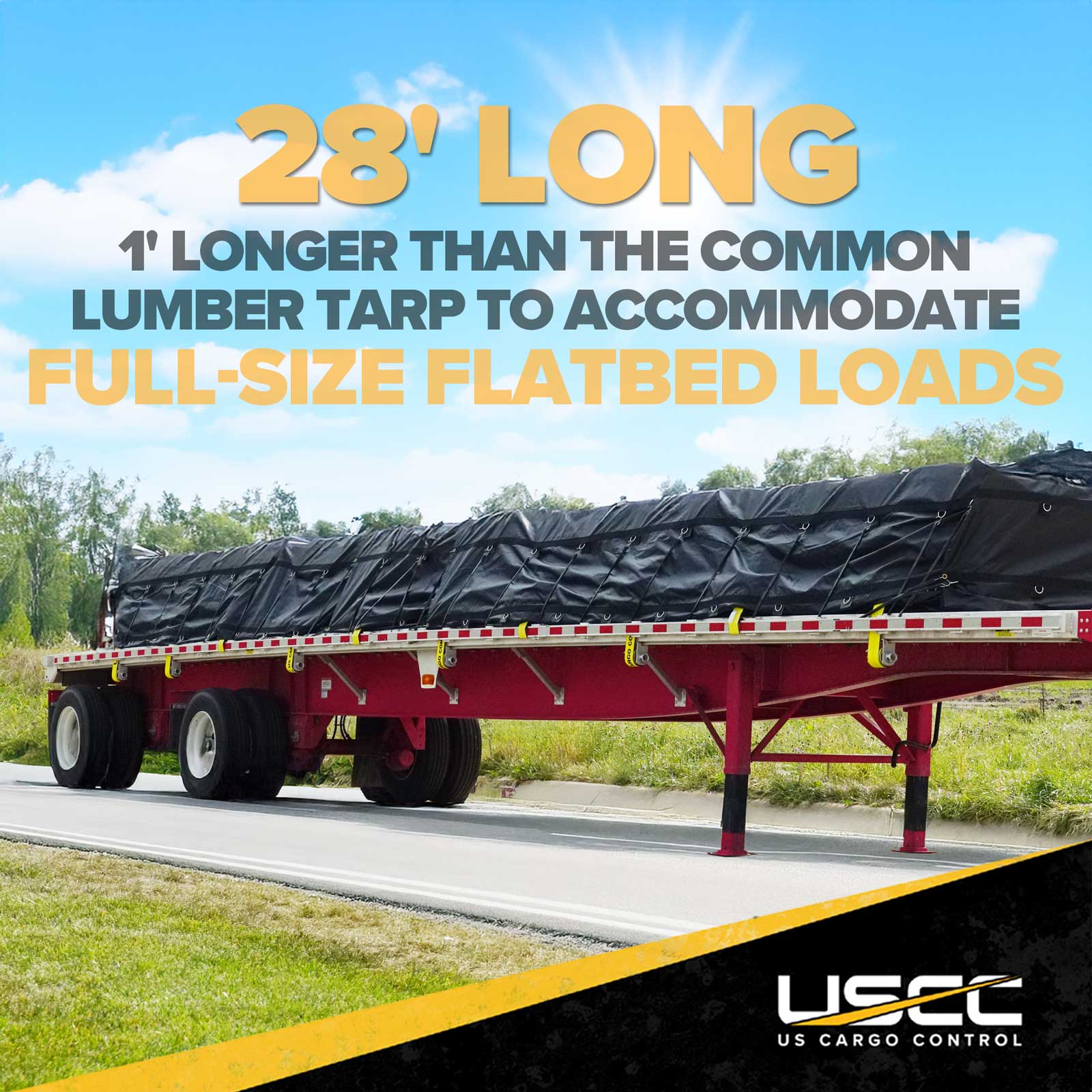flugtag tarp 20' x 28' Heavy Duty Lumber Tarp | 6' Drop & Flap