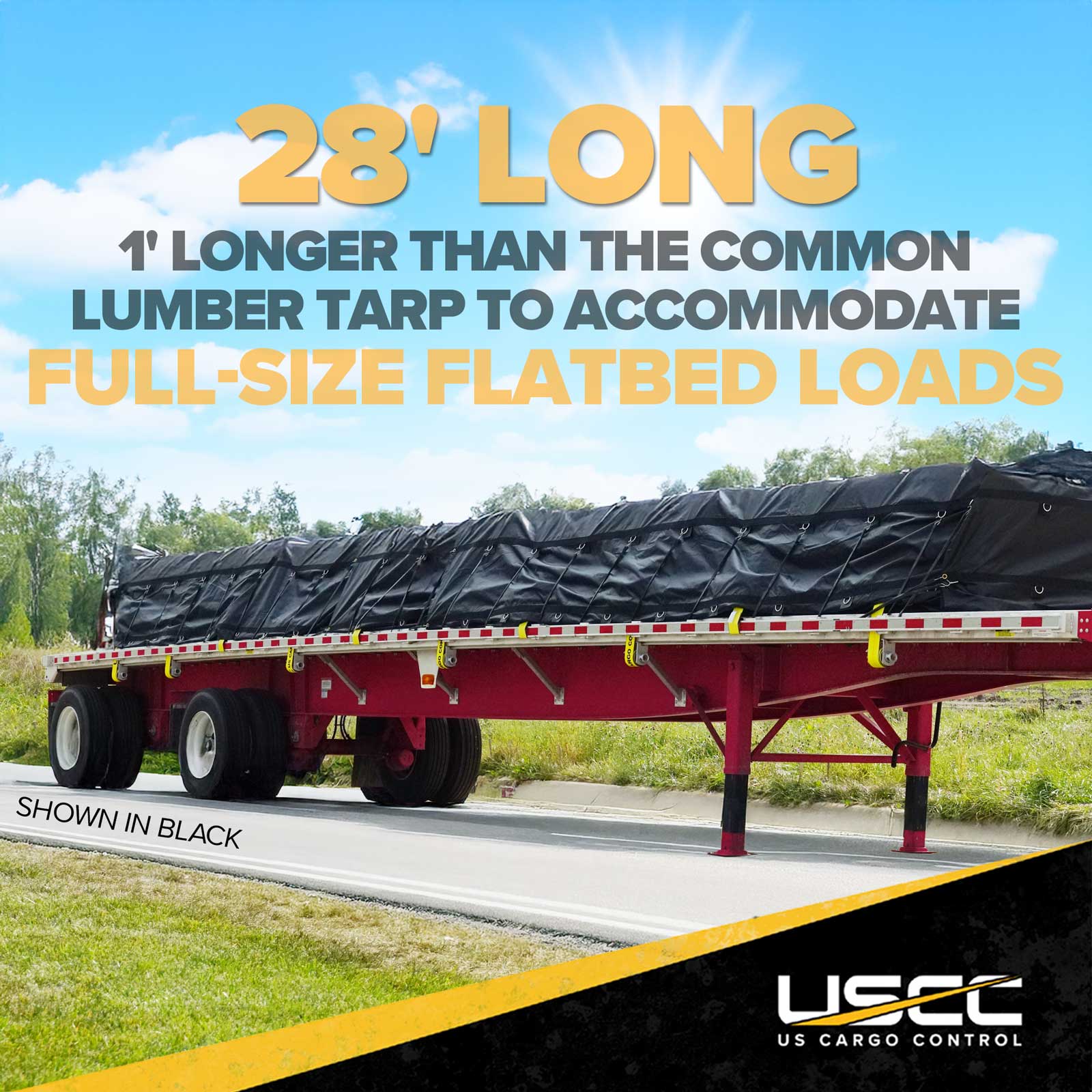 24' x 28' Heavy Duty Lumber Tarp | 8' Drop & Flap
