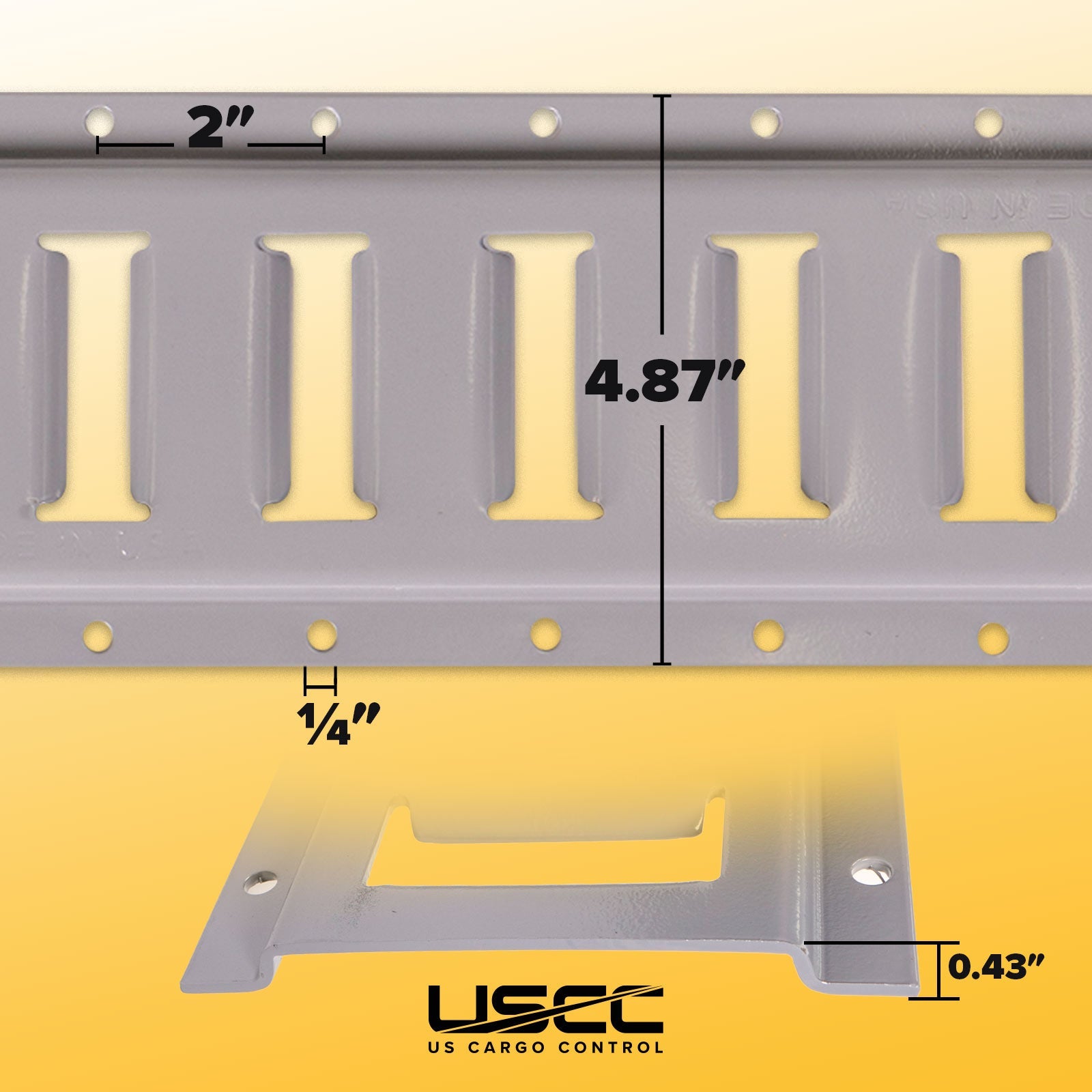 horizontal powder coated e track specs