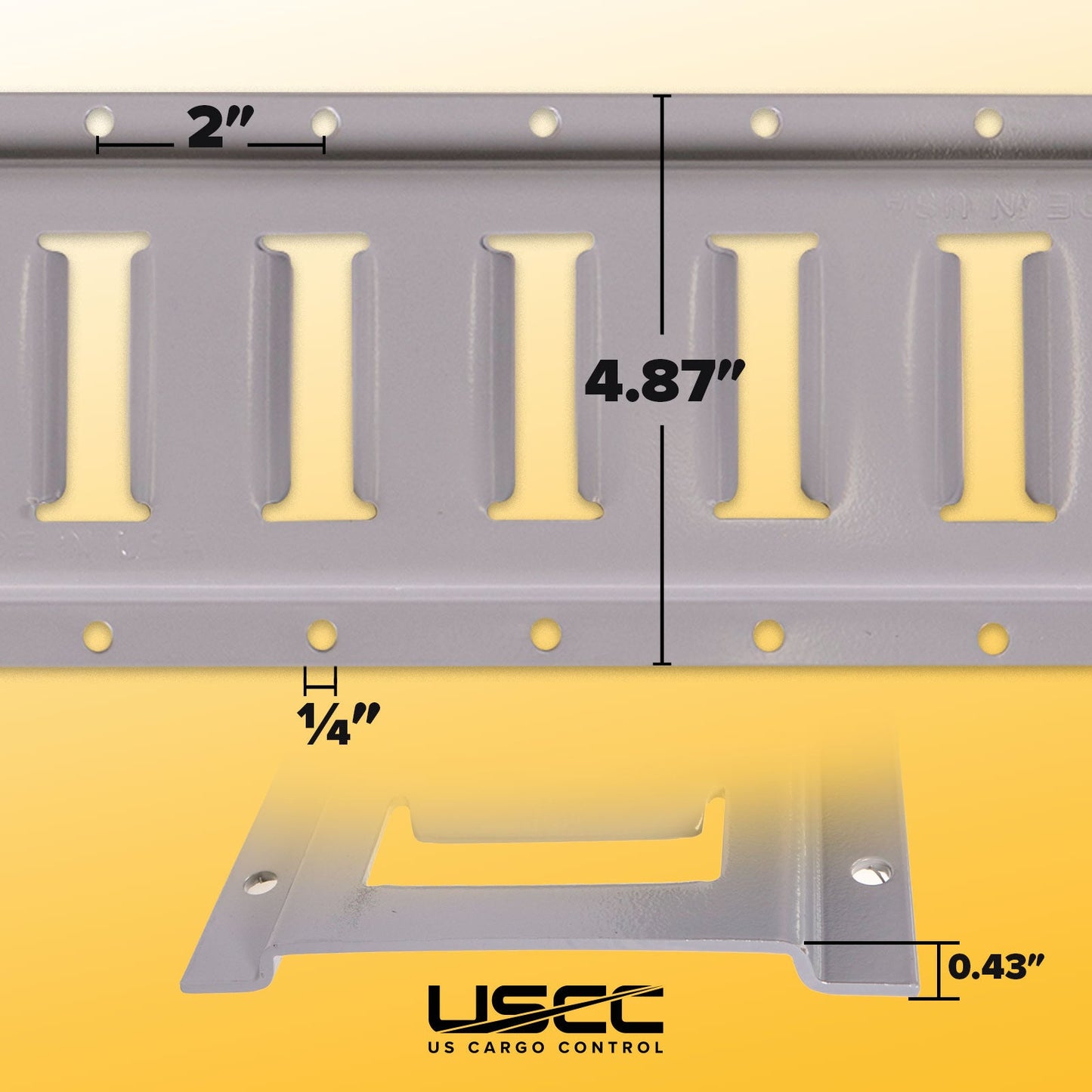 horizontal powder coated e track specs