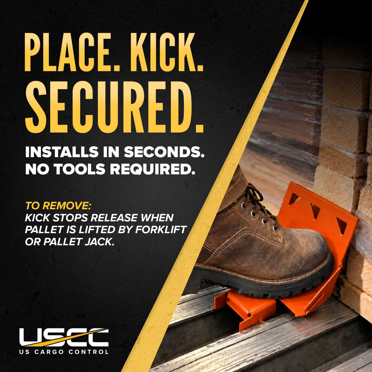 Kick Stops® Metal Floor Cargo Restraint Device - Steel