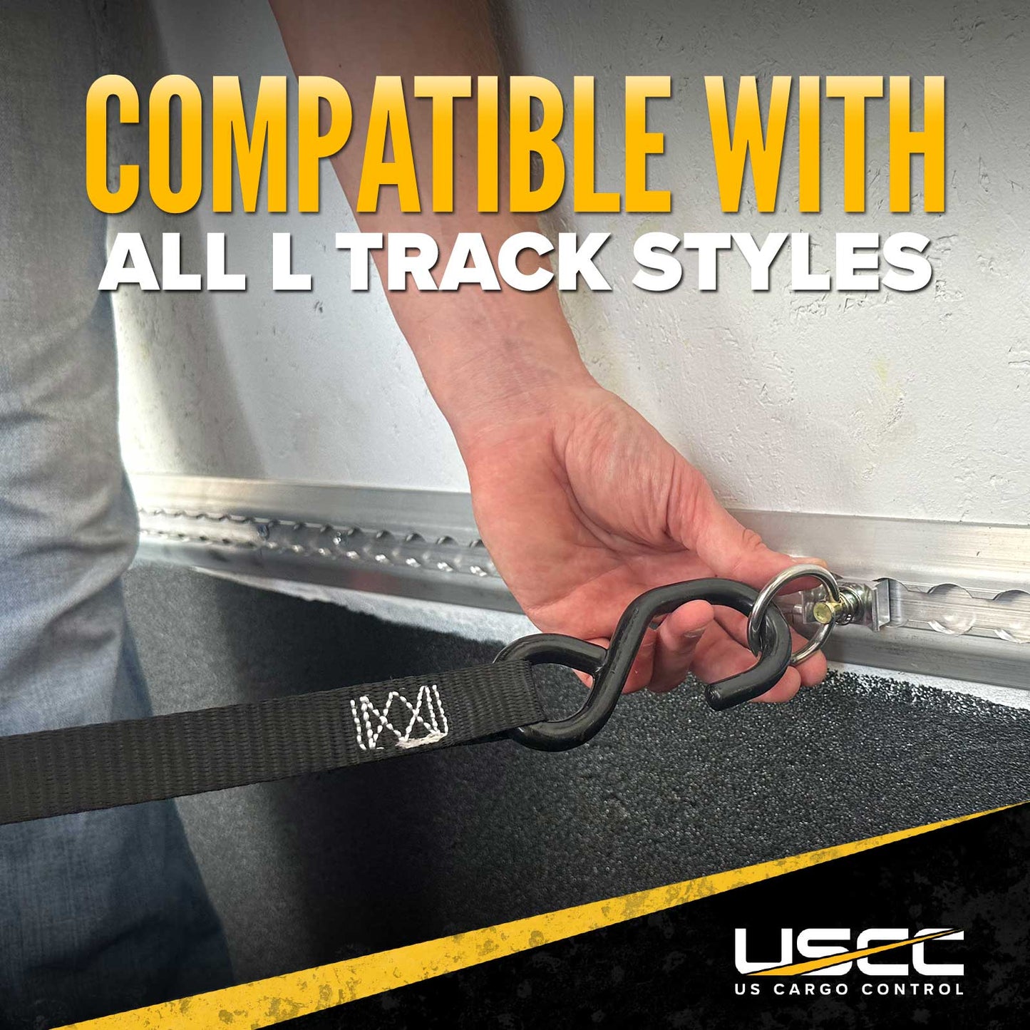 Single Stud L-Track Fitting with Stainless Steel Round Ring | 4,000 lbs. BS