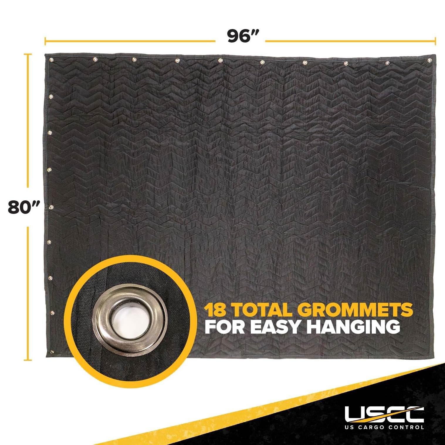 installing grommets on moving blanket acoustic panel