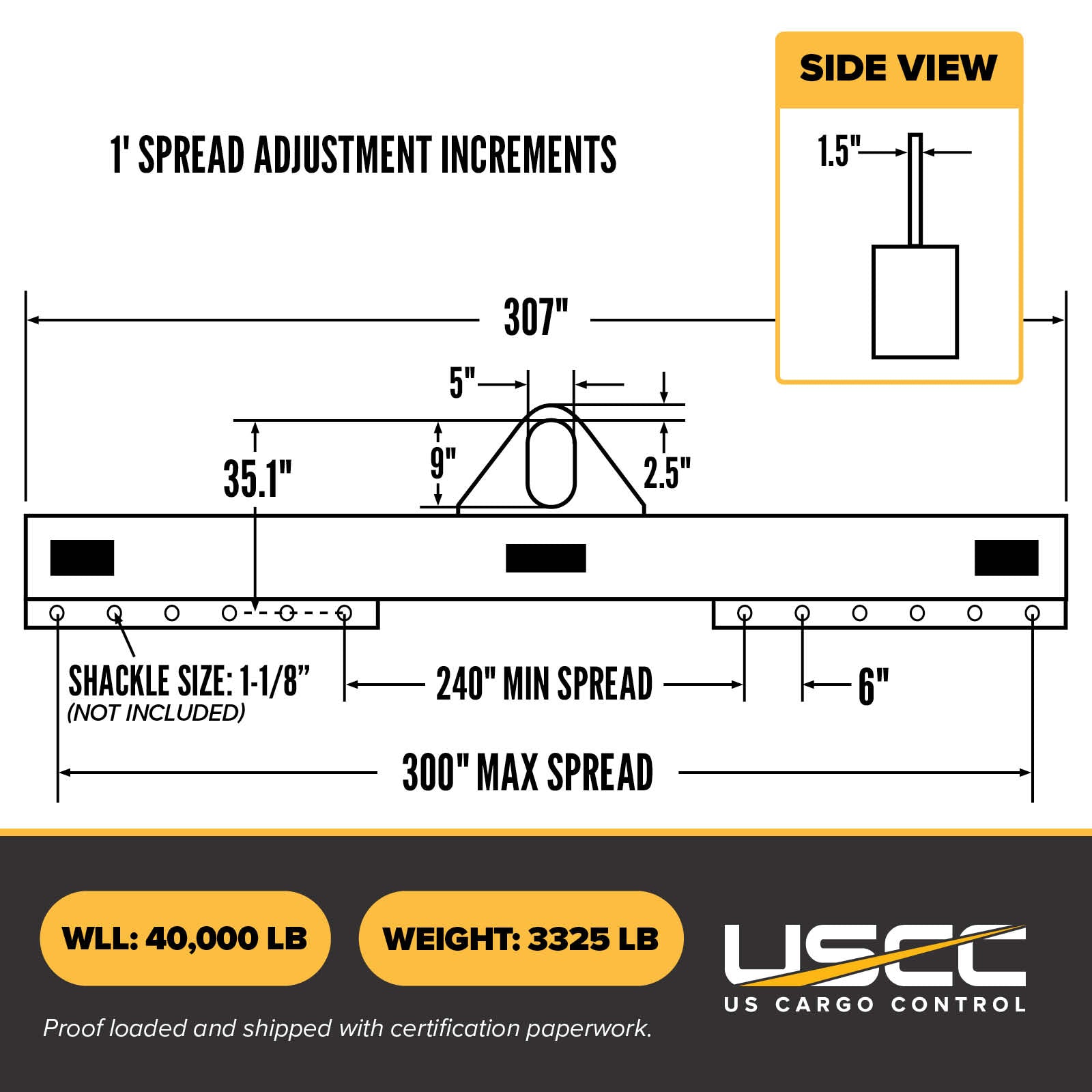 M&W 24518 low headroom adjustable lifting beam specs
