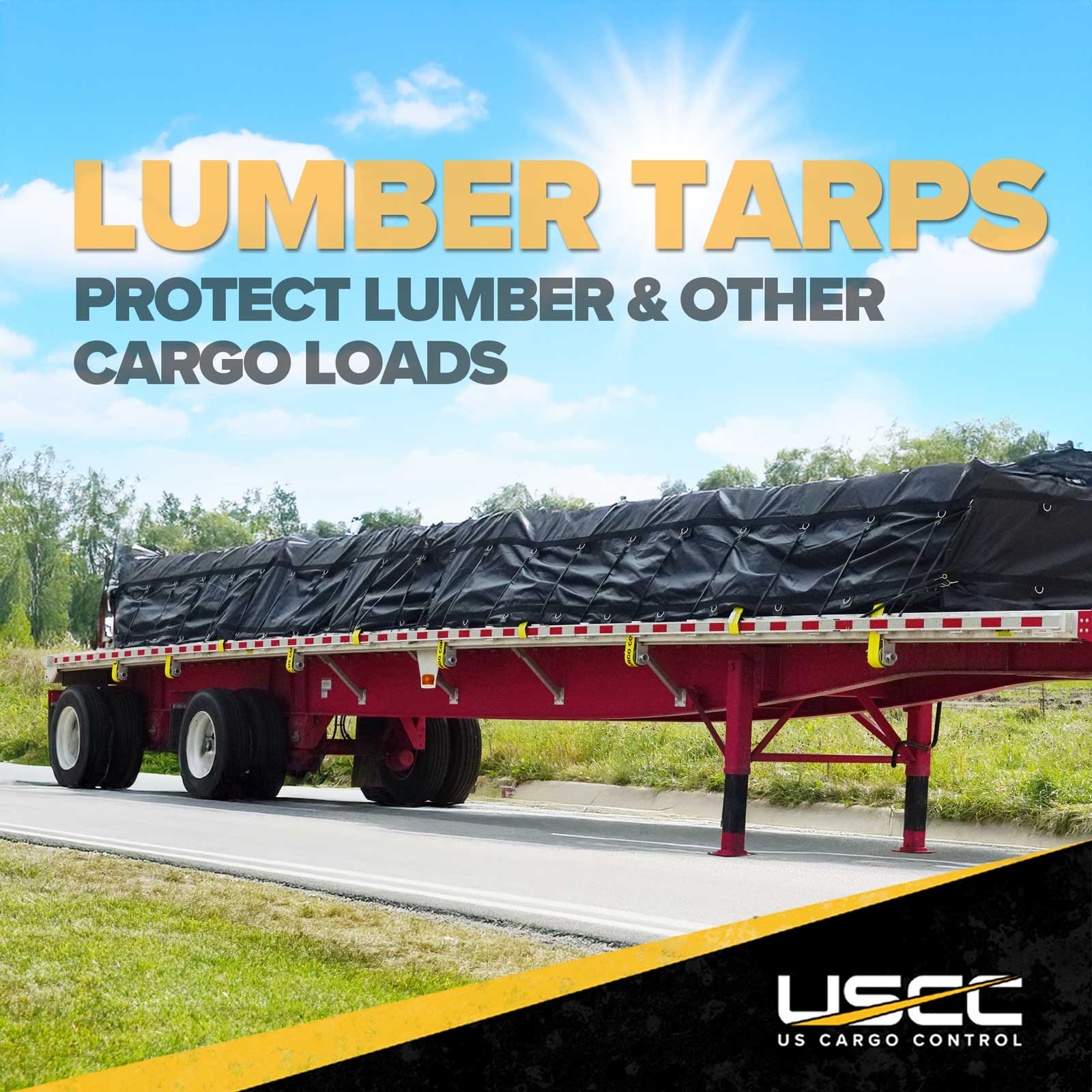24' x 20' Lightweight Lumber Tarp | 8' Drop & Flap - 14 oz. Black Tarp
