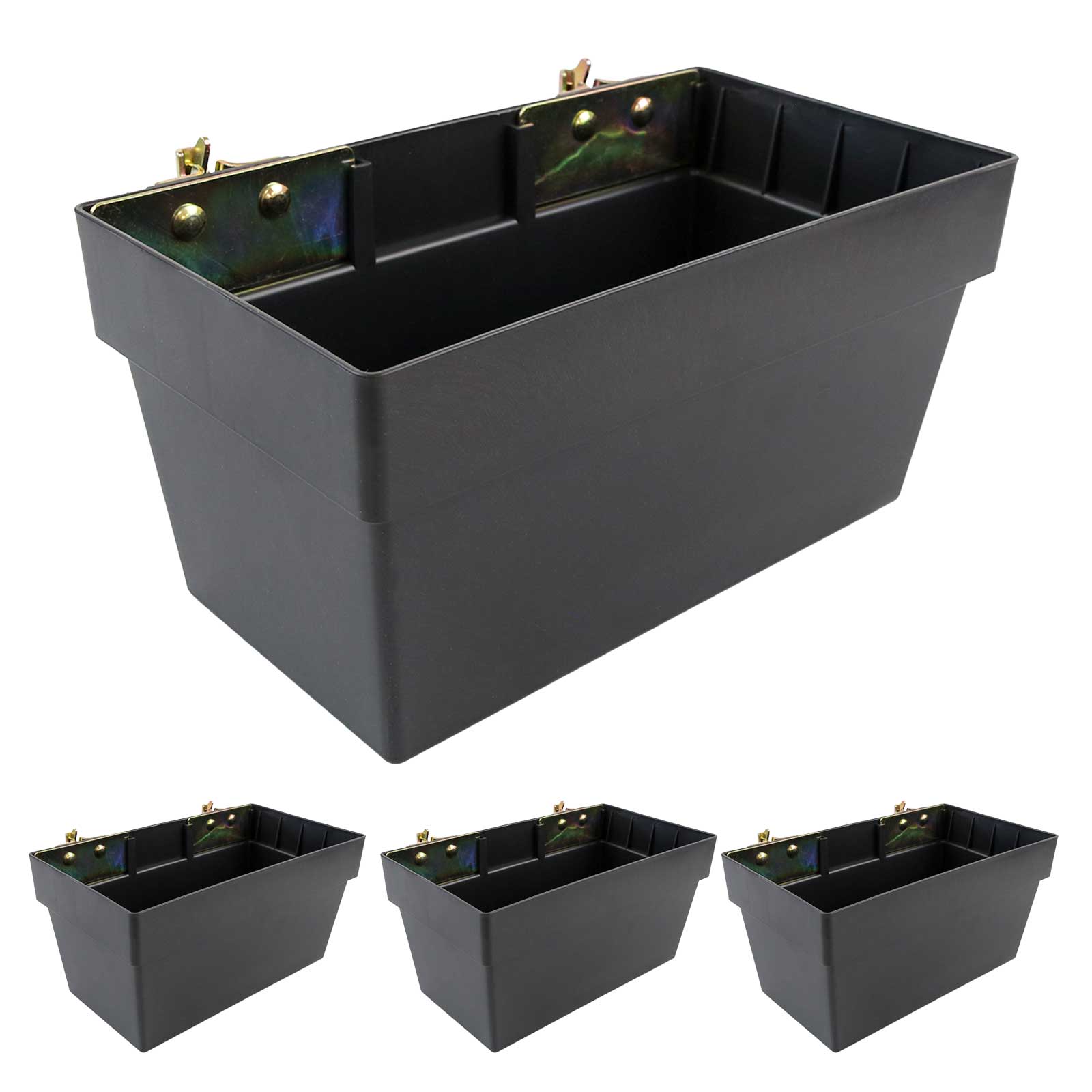 Medium E-Track Storage Bin | Plastic | 13"W x 6-1/2"H x 7-1/4"D | 4-Pack Image 1 of 5
