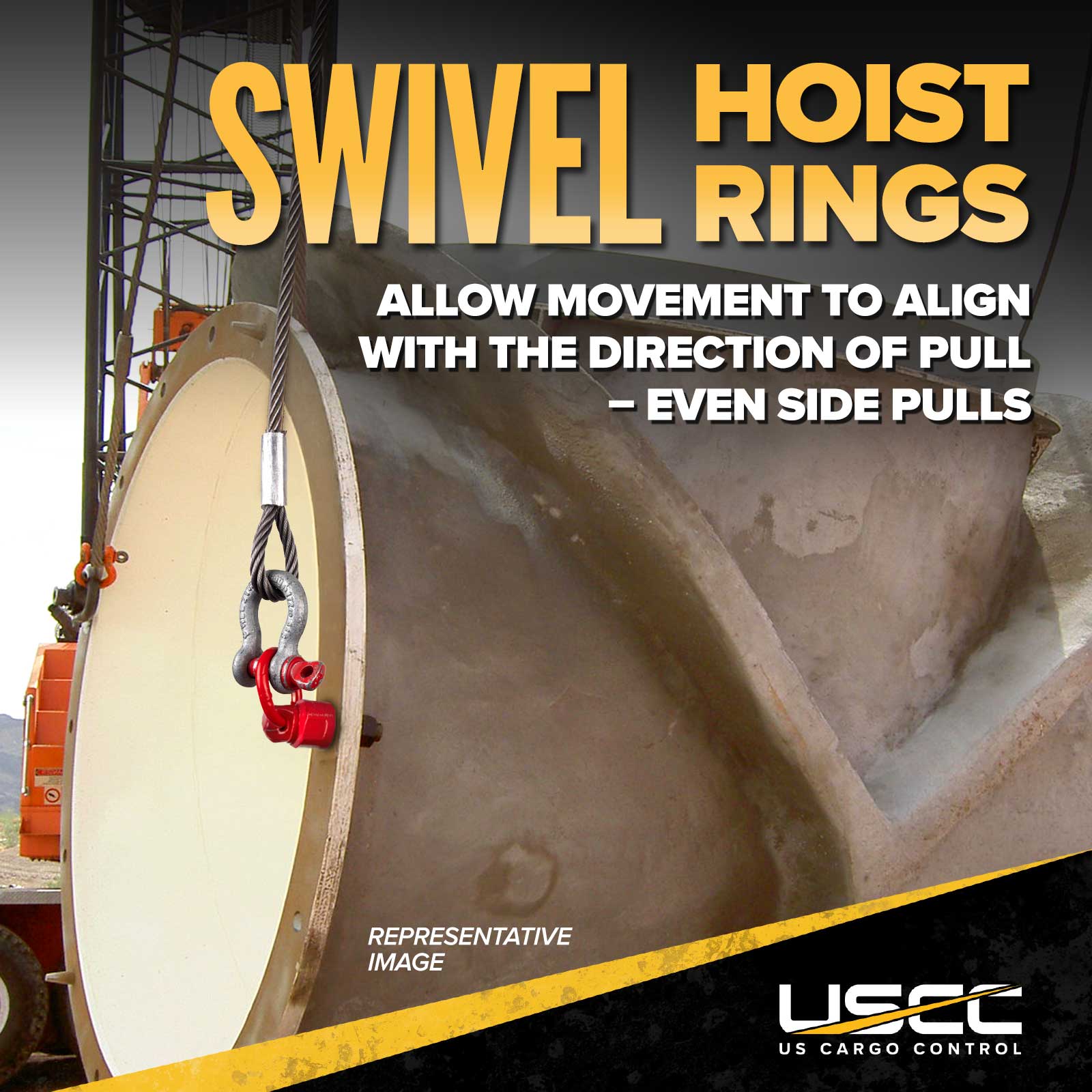 swivel hoist rings align with direction of pull