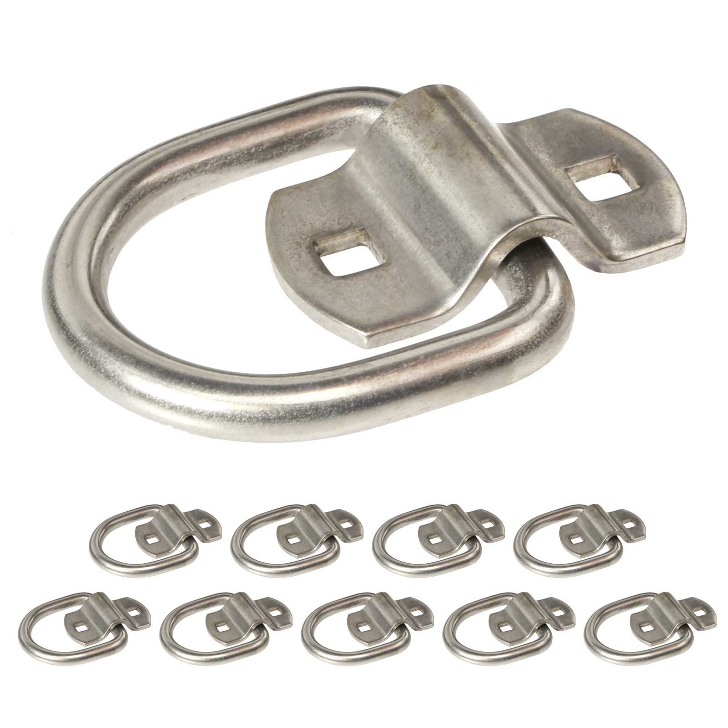 2-5/16" Bolt-On D-Ring with Mounting Bracket - 316 Stainless - 6,000 lbs. BS | 10-Pack
