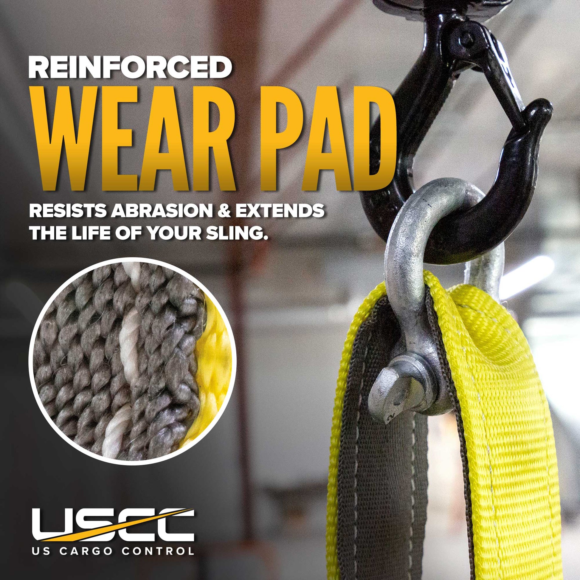 eye and eye nylon sling with wear pads